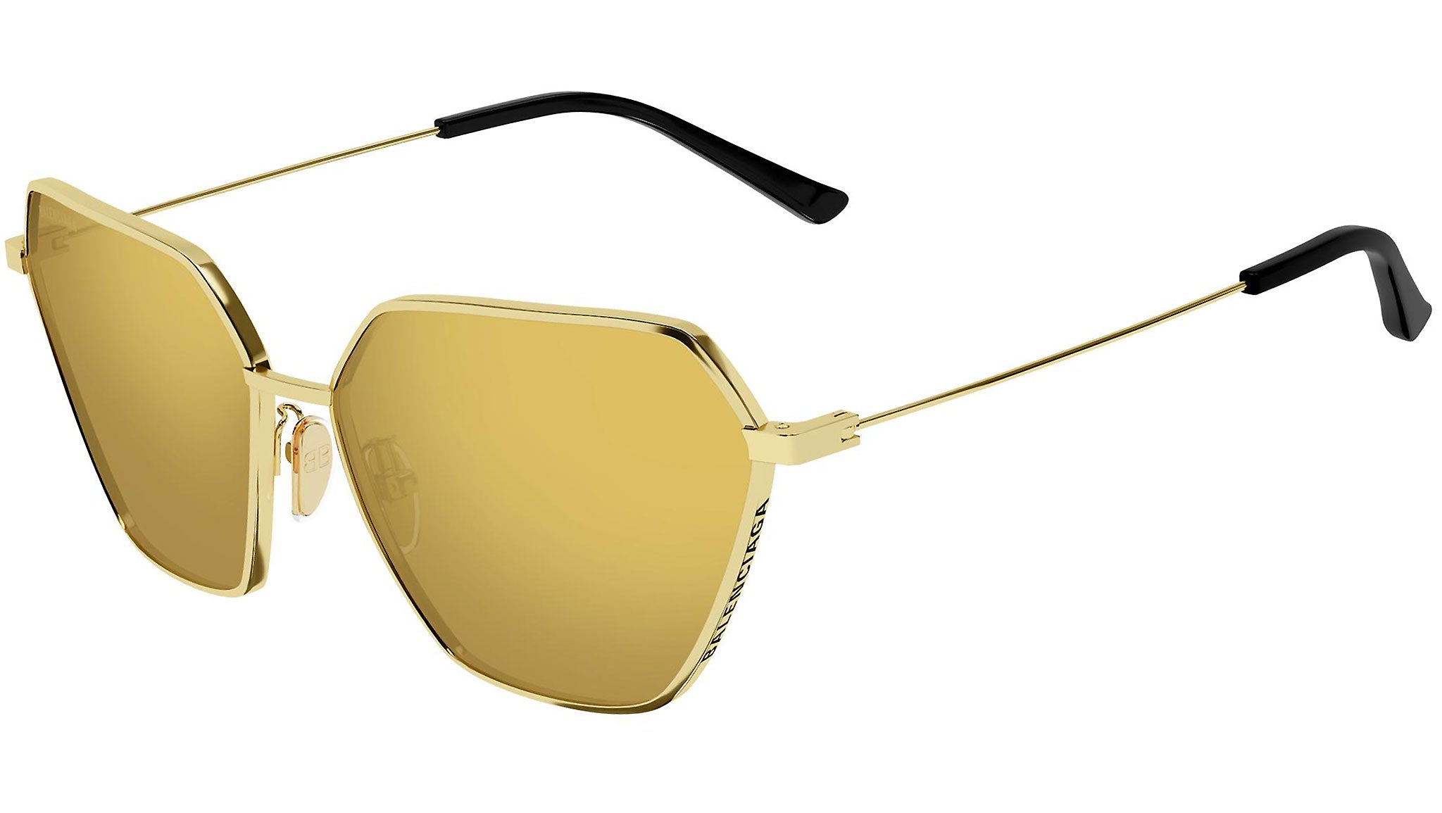 Balenciaga BB0194S 002 Shiny Gold Sunglasses - eye-oo.com