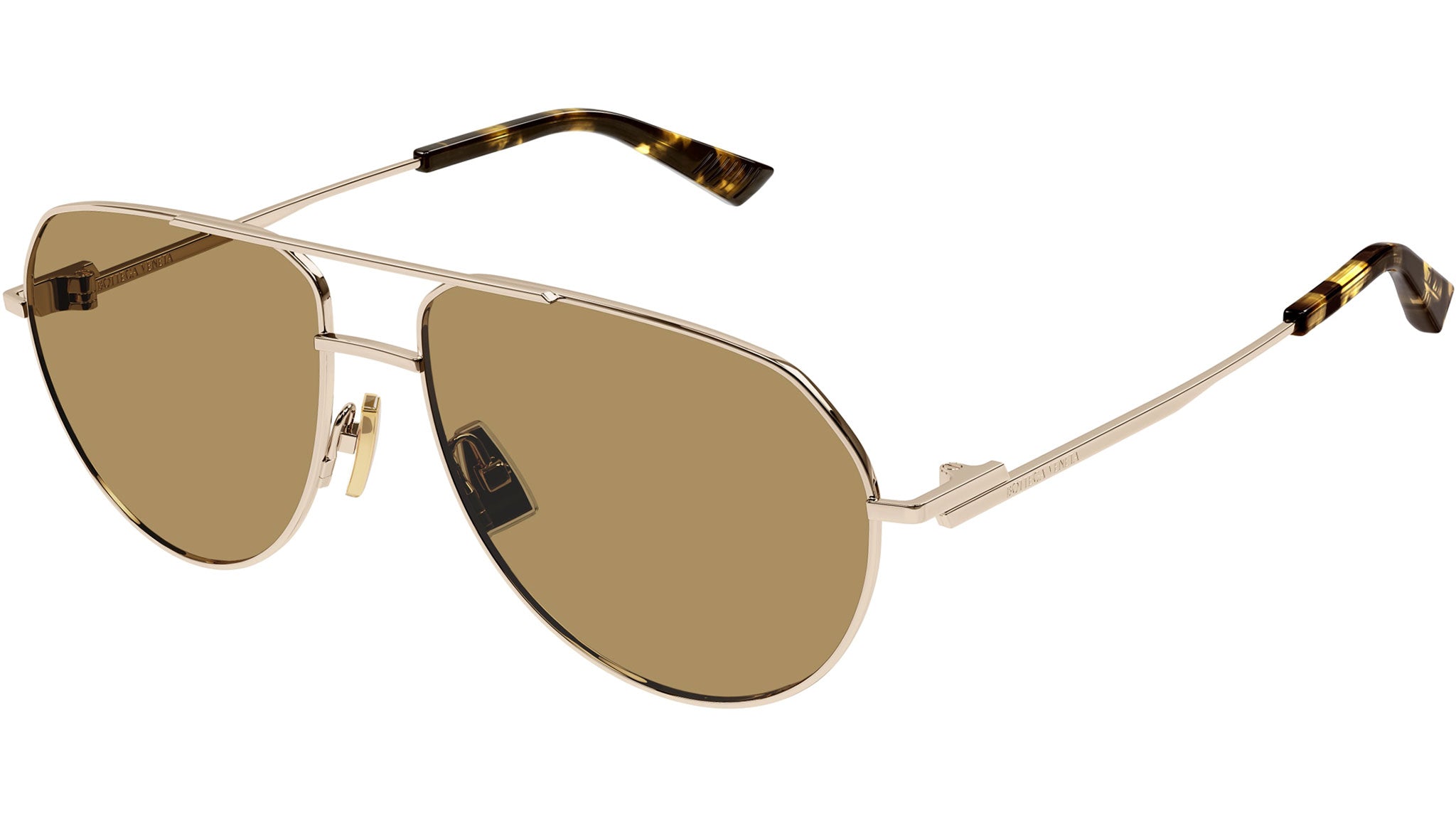 NEW BOTTEGA VENETA BV1302S 002 AVIATOR UNISEX GOLD BROWN SUNGLASSES Bottega Veneta BV1302S Aviator Sunglasses | Fashion Eyewear main image 4