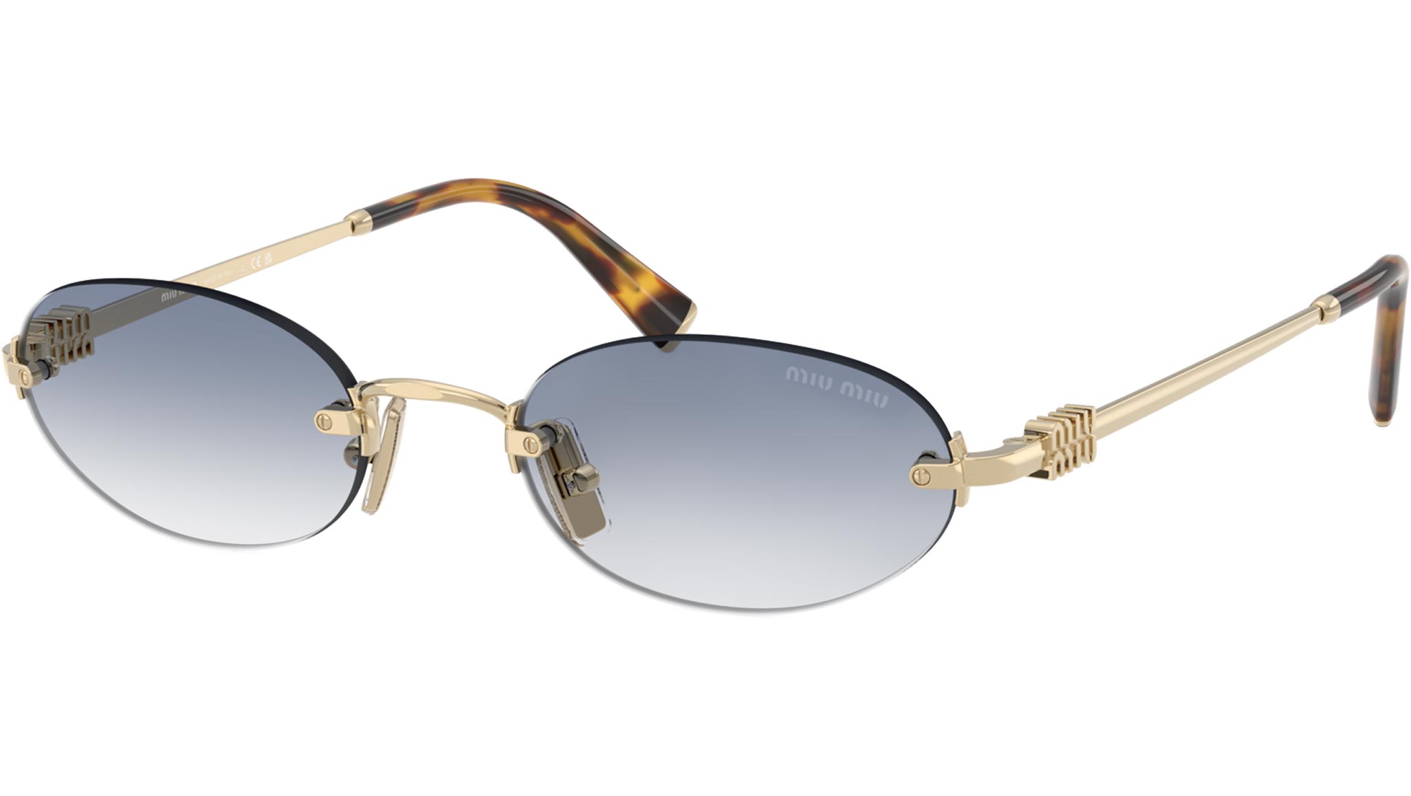 MU A54S Miu Miu Sunglasses ZVN80O Pale Gold - eye-oo.com