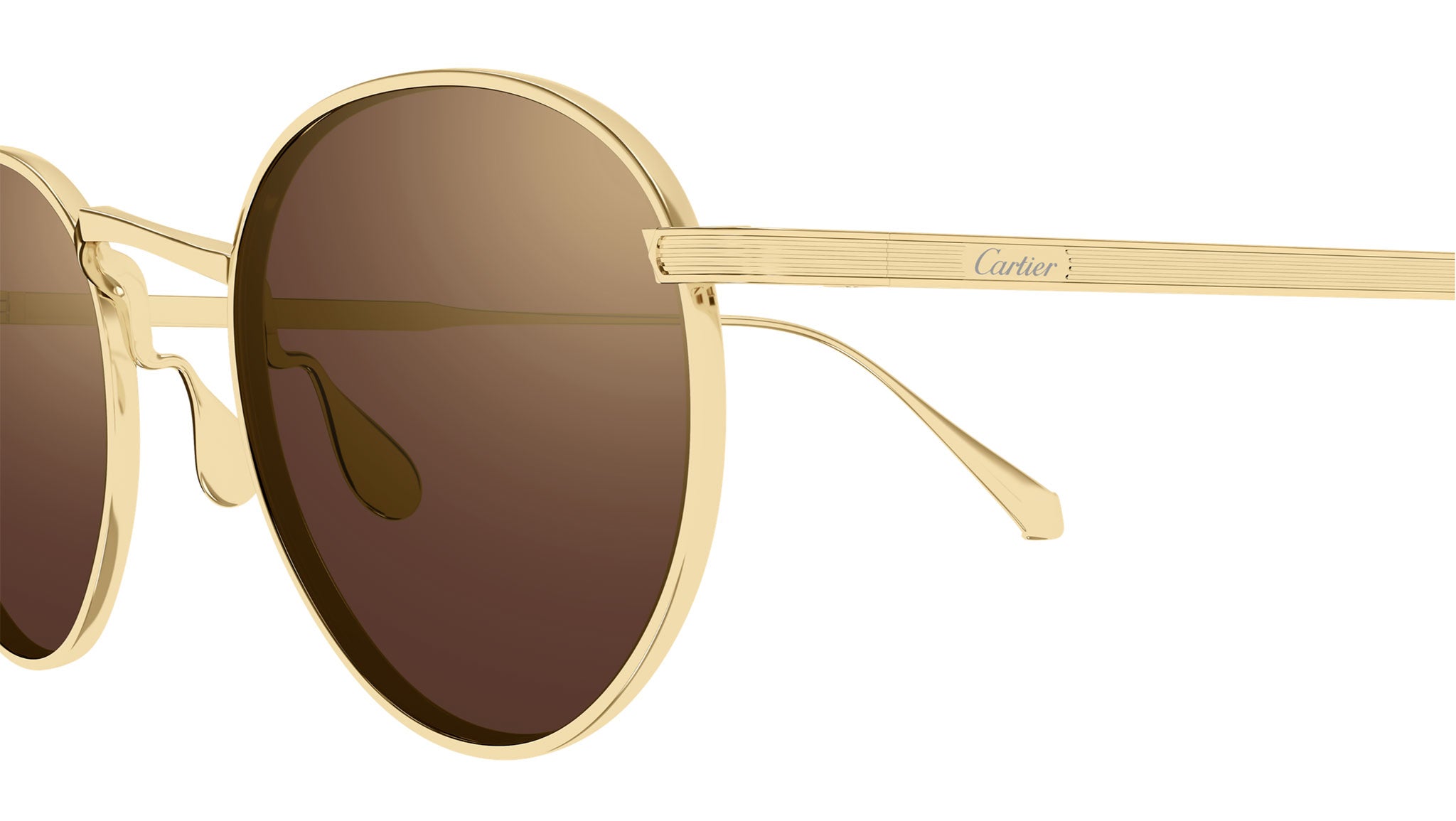 Cartier CT0626S Sunglasses Shiny Gold Brown - eye-oo.com