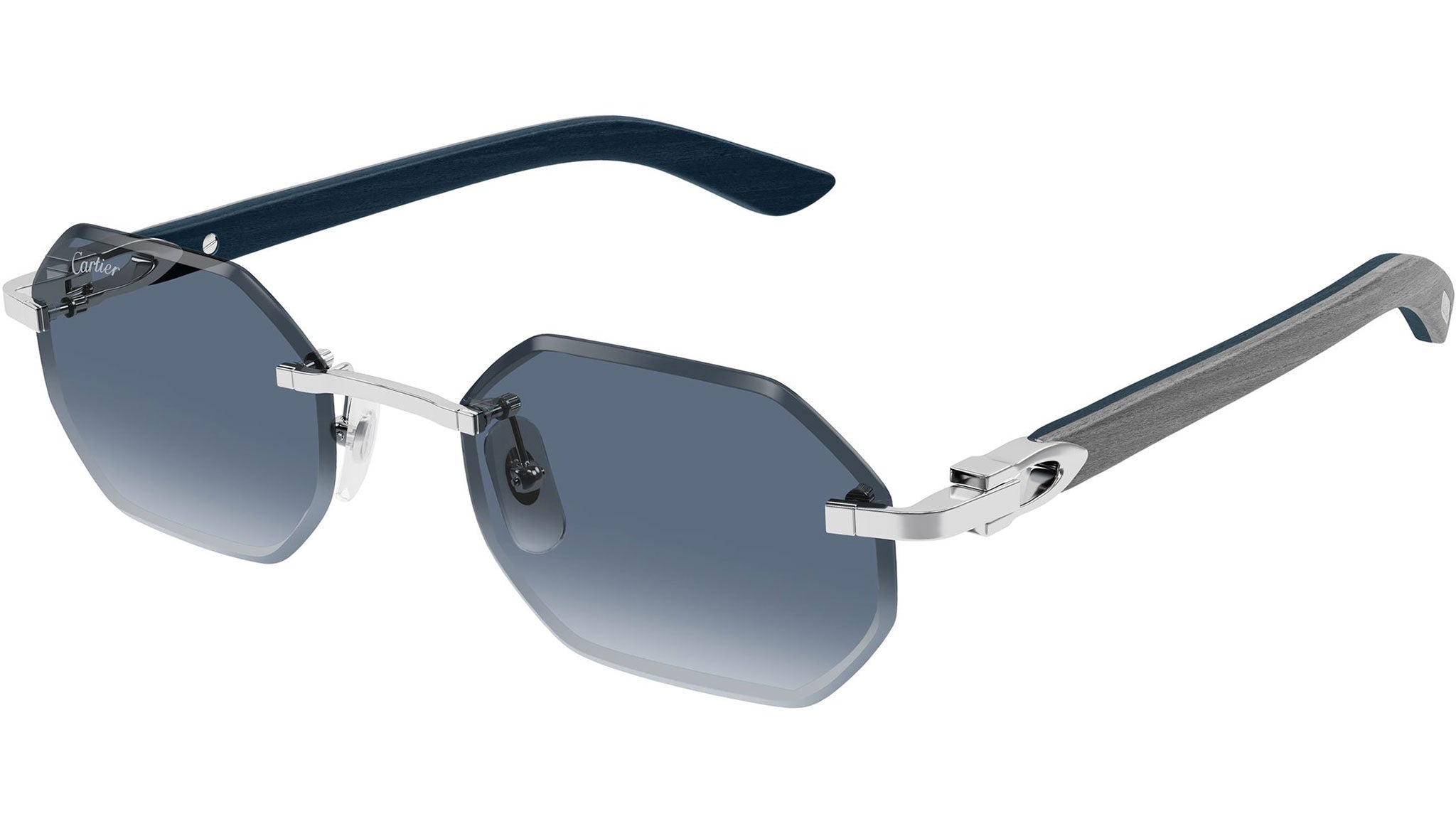 Cartier CT0439S Sunglasses 007 Shiny Silver - eye-oo.com