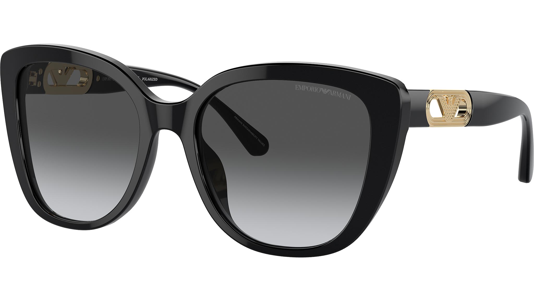 EMPORIO ARMANI EA4214U 50178G Black Polarized Women\'s Sunglasses damaged ZA1 Emporio Armani EA4214U Sunglasses 50178G Black - eye-oo.com main image 4