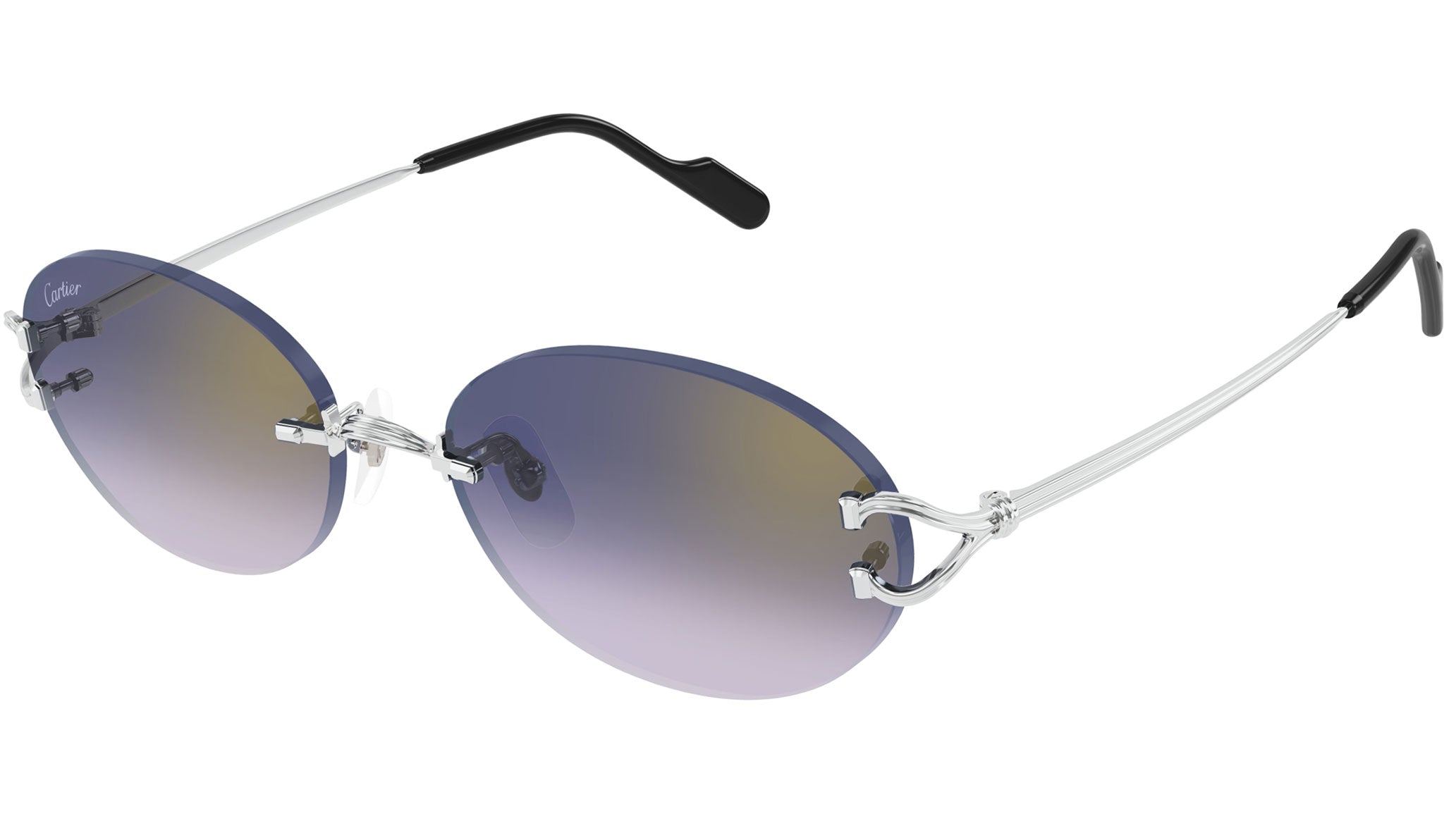 Cartier CT0551S 003 Sunglasses Shiny Platinum Blue - eye-oo.com display picture 2