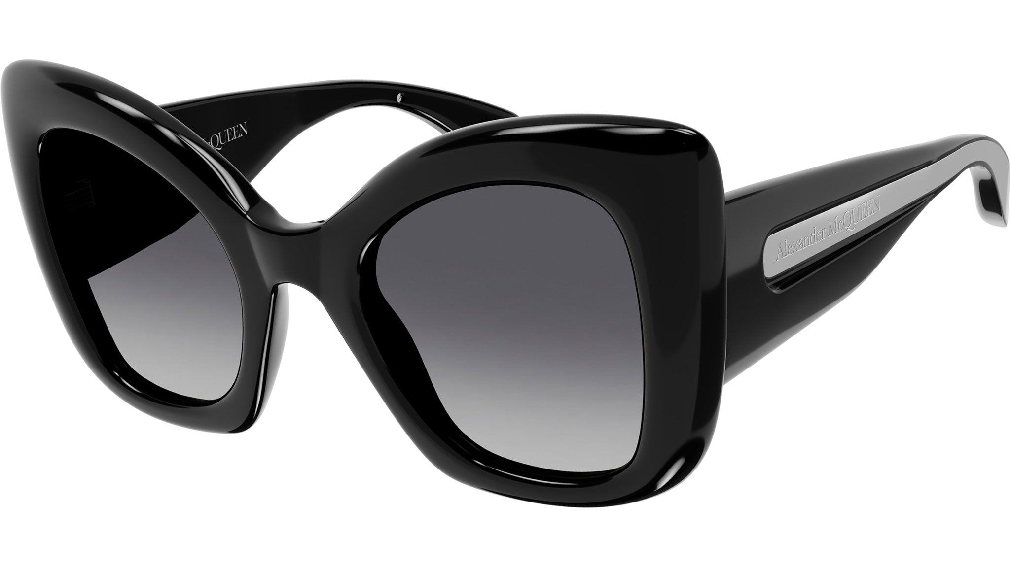 Alexander McQueen AM0402S Sunglasses 001 Shiny Black - eye  display picture 1