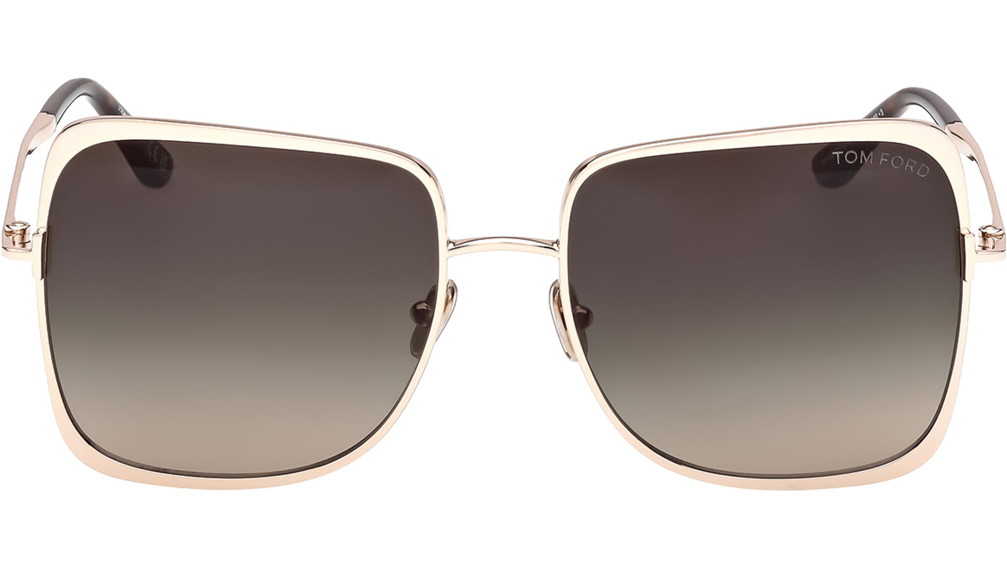 Tom Ford Gold Frame Sunglasses with Gray Gradient Lenses Tara model Tom Ford Tara-02 FT1319 - David H Myers main image 3
