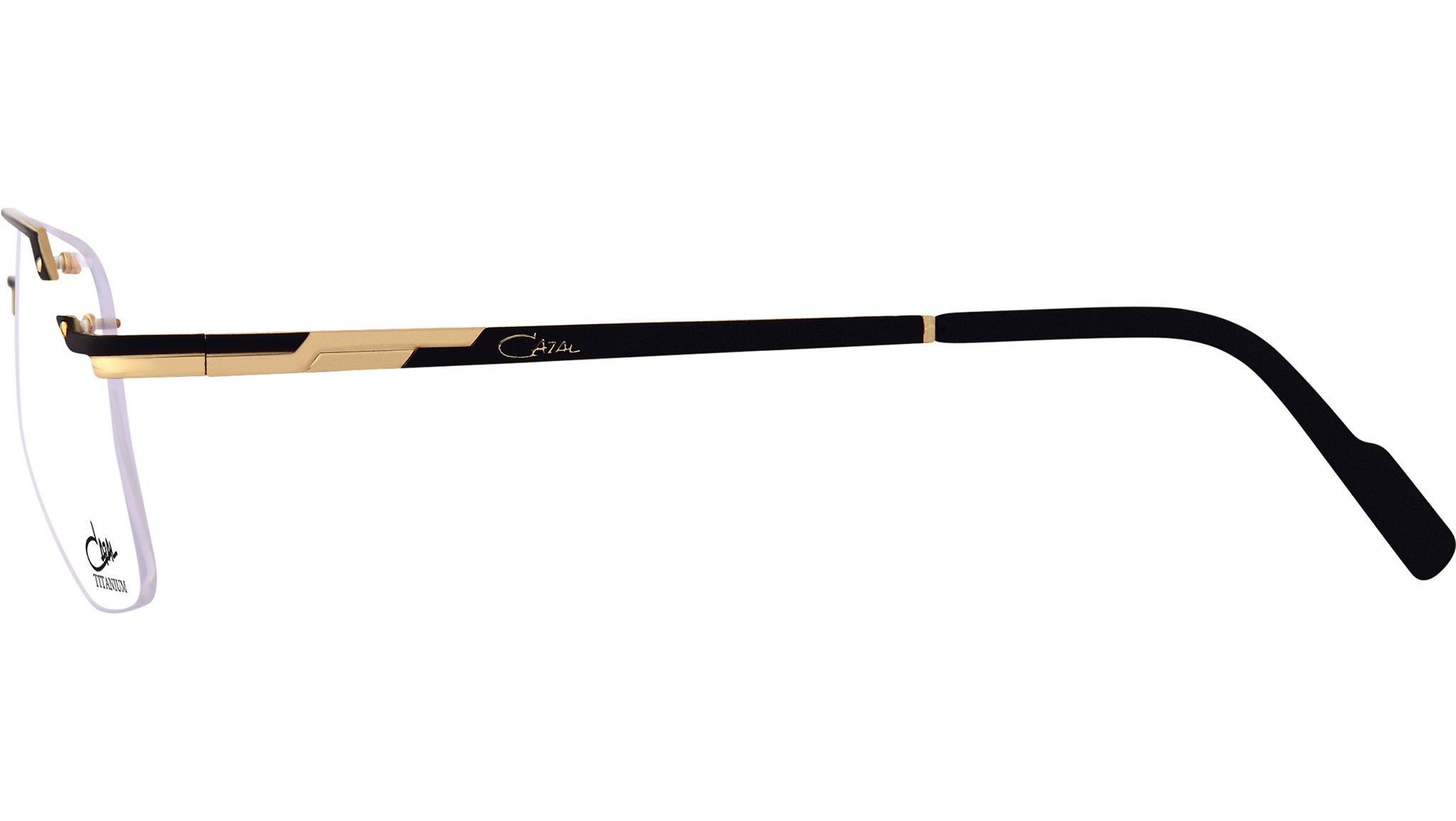 Cazal Model 7100 Optical Frame 001 Black and Gold - eye-oo.com display picture 2