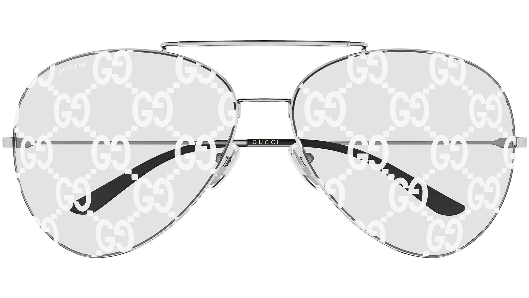 Gucci GG2172S 001 Silver White Monogram Sunglasses - eye-oo.com