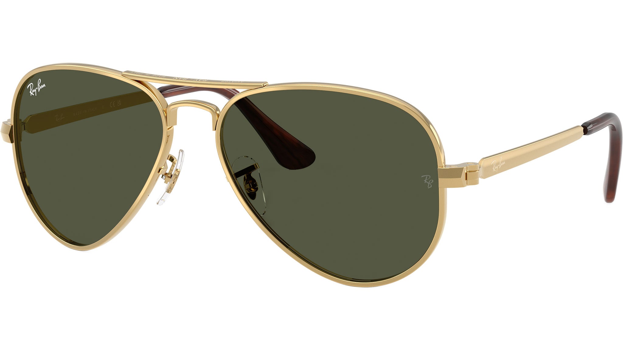 Rayban ゴールドフレーム　未使用　AVIATOR OPTICS Ray-Ban New Aviator Polarized+ Lenses L (58 - 14) with Blue lenses