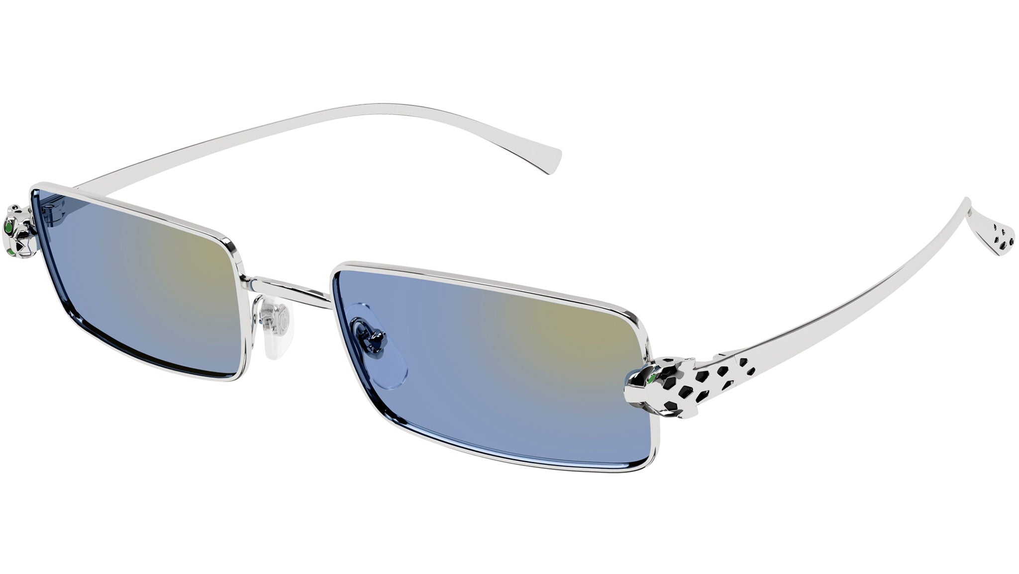 Panthère de Cartier Sunglasses CT0473S 004 Silver Blue - eye-oo.com