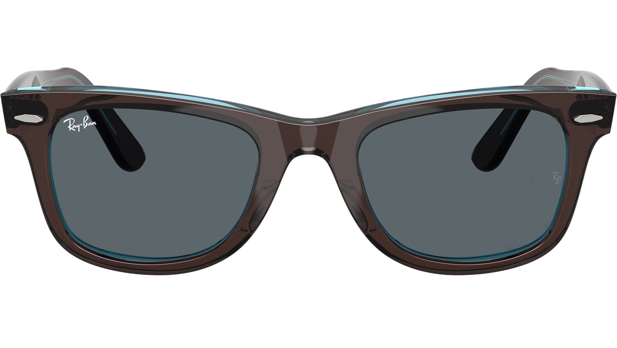 Wayfarer RB2140 Ray-Ban Sunglasses 1446R5 Brown On Transparent