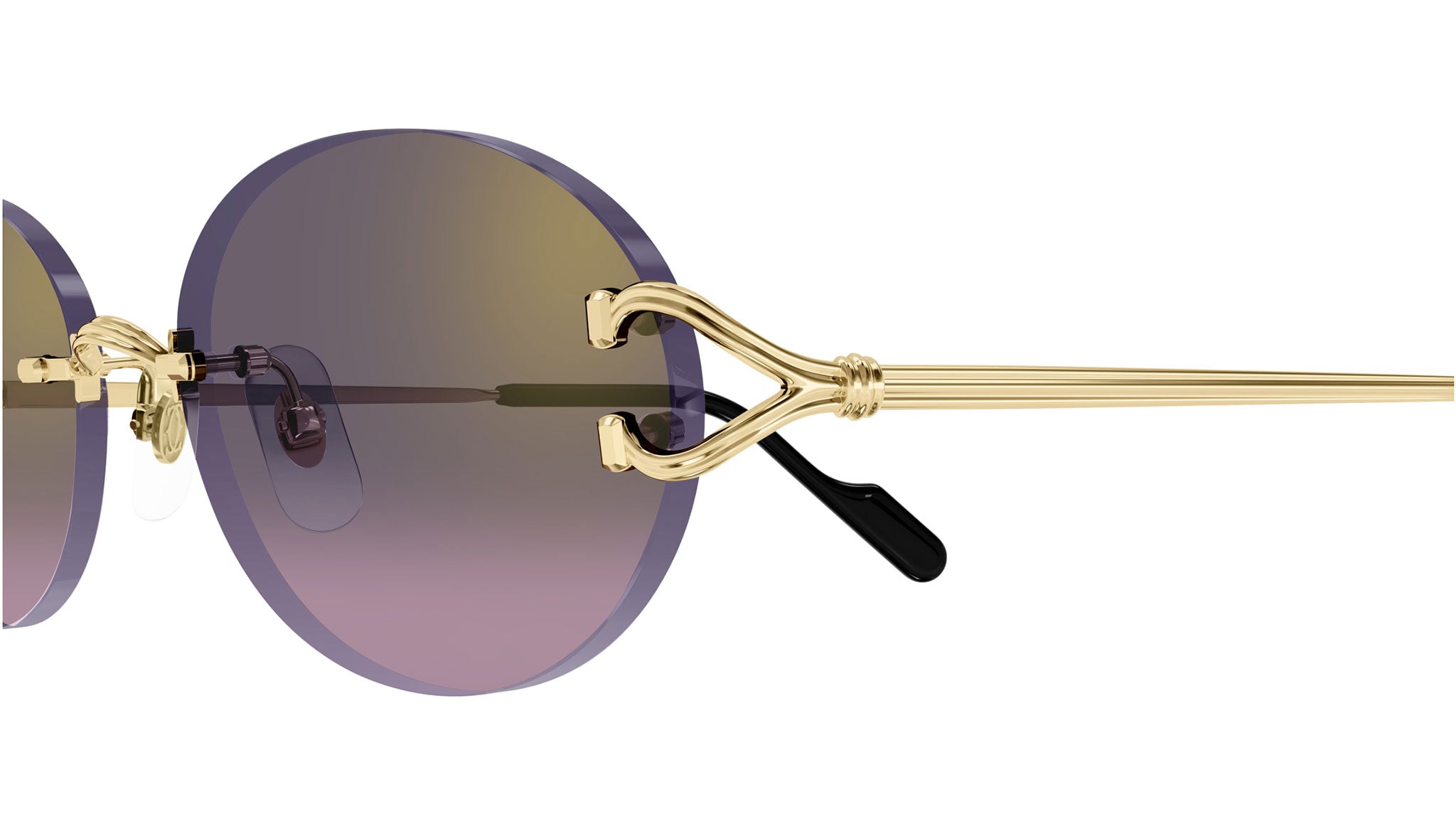 Cartier CT0551S 004 Sunglasses Gold Gold Grey - eye-oo.com