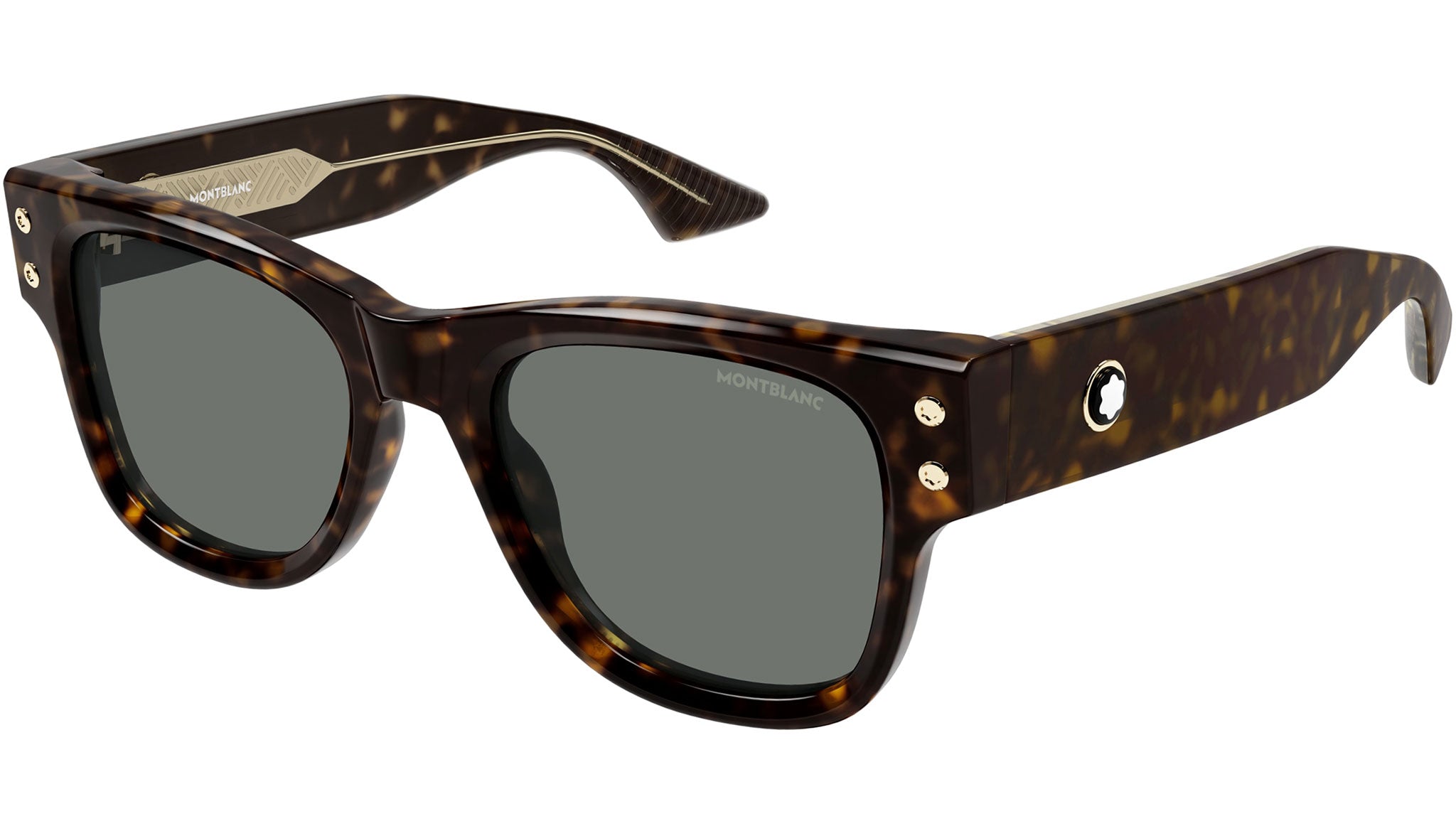 MB0381S Montblanc Rectangular Sunglasses 002 Havana