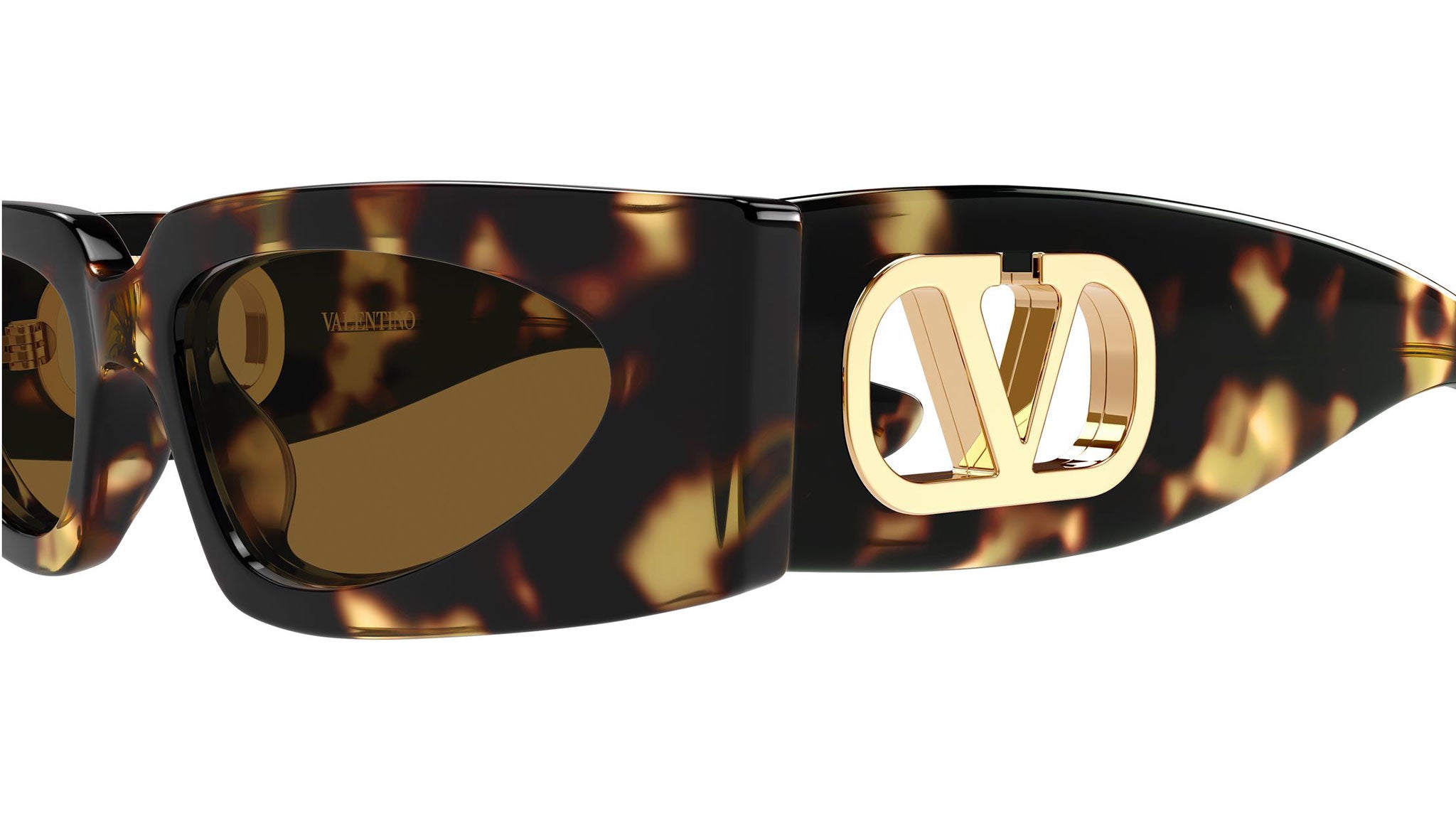 Valentino VG0001S Sunglasses 002 Havana Brown Rectangular - eye-oo.com