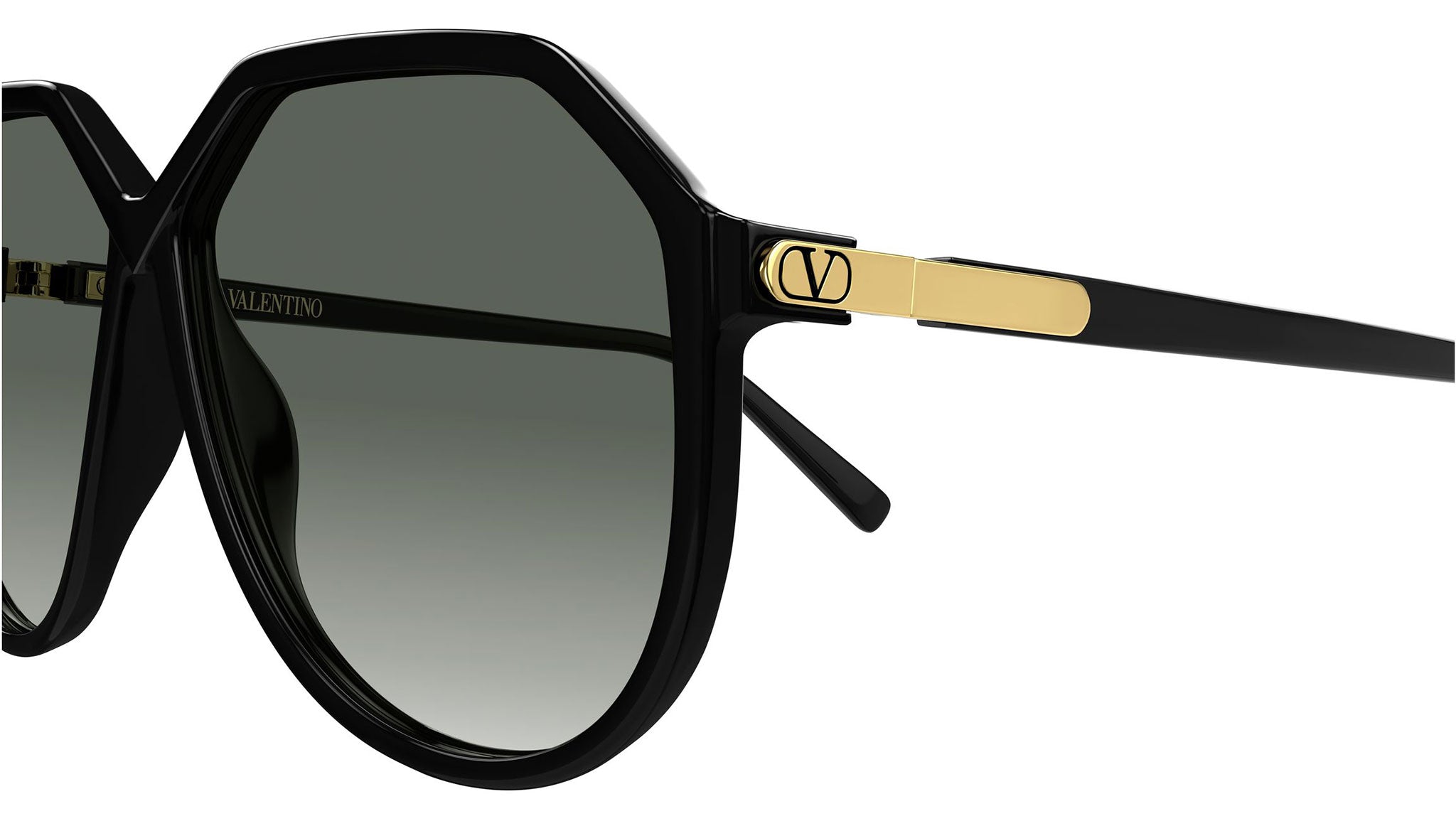 Valentino VG0026S Sunglasses 001 Black Grey Geometric - eye-oo.com