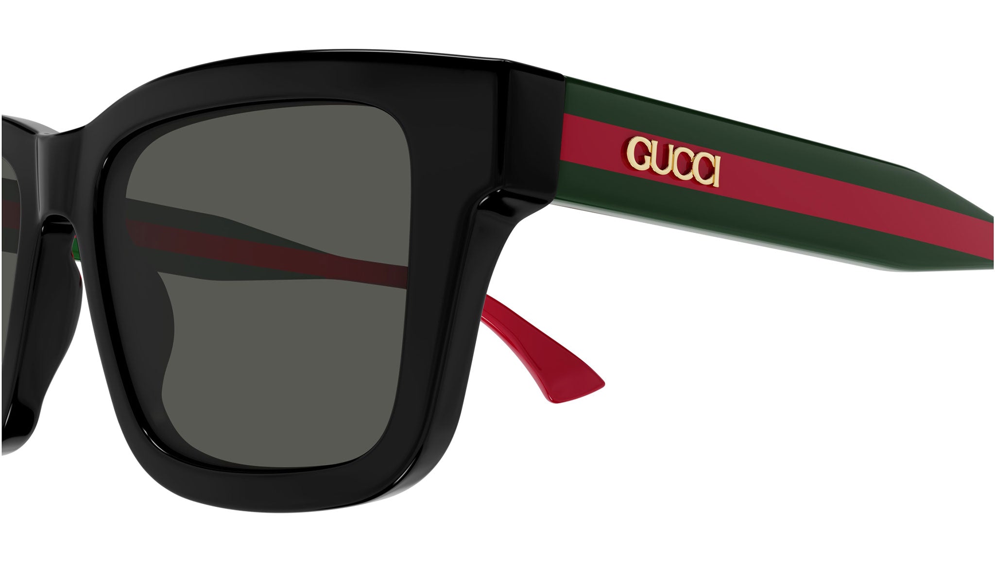 Gucci GG1869S 001 Black Grey Rectangular Sunglasses - eye-oo.com