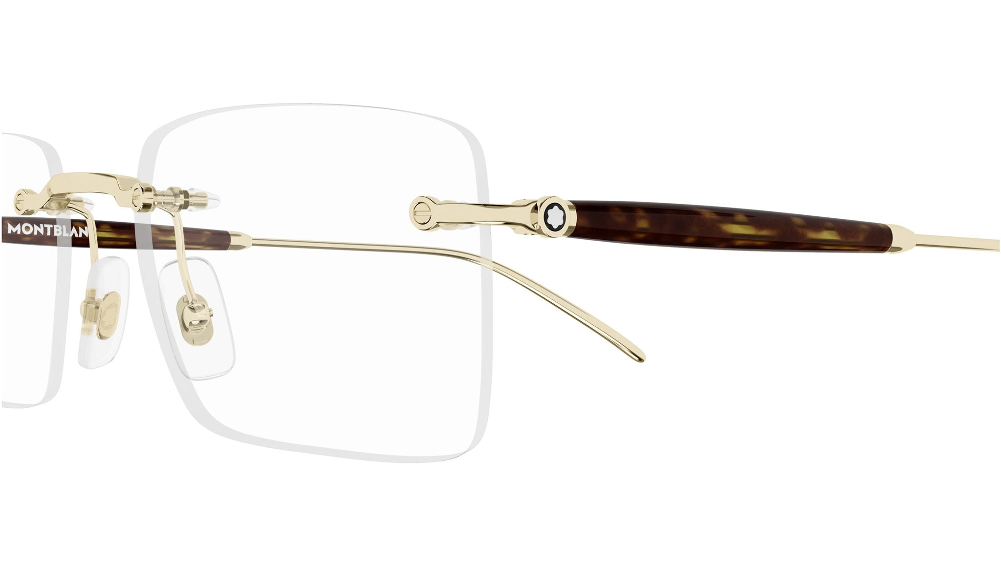 MB0411O Montblanc Rectangular Eyeglasses 002 Gold - eye-oo.com