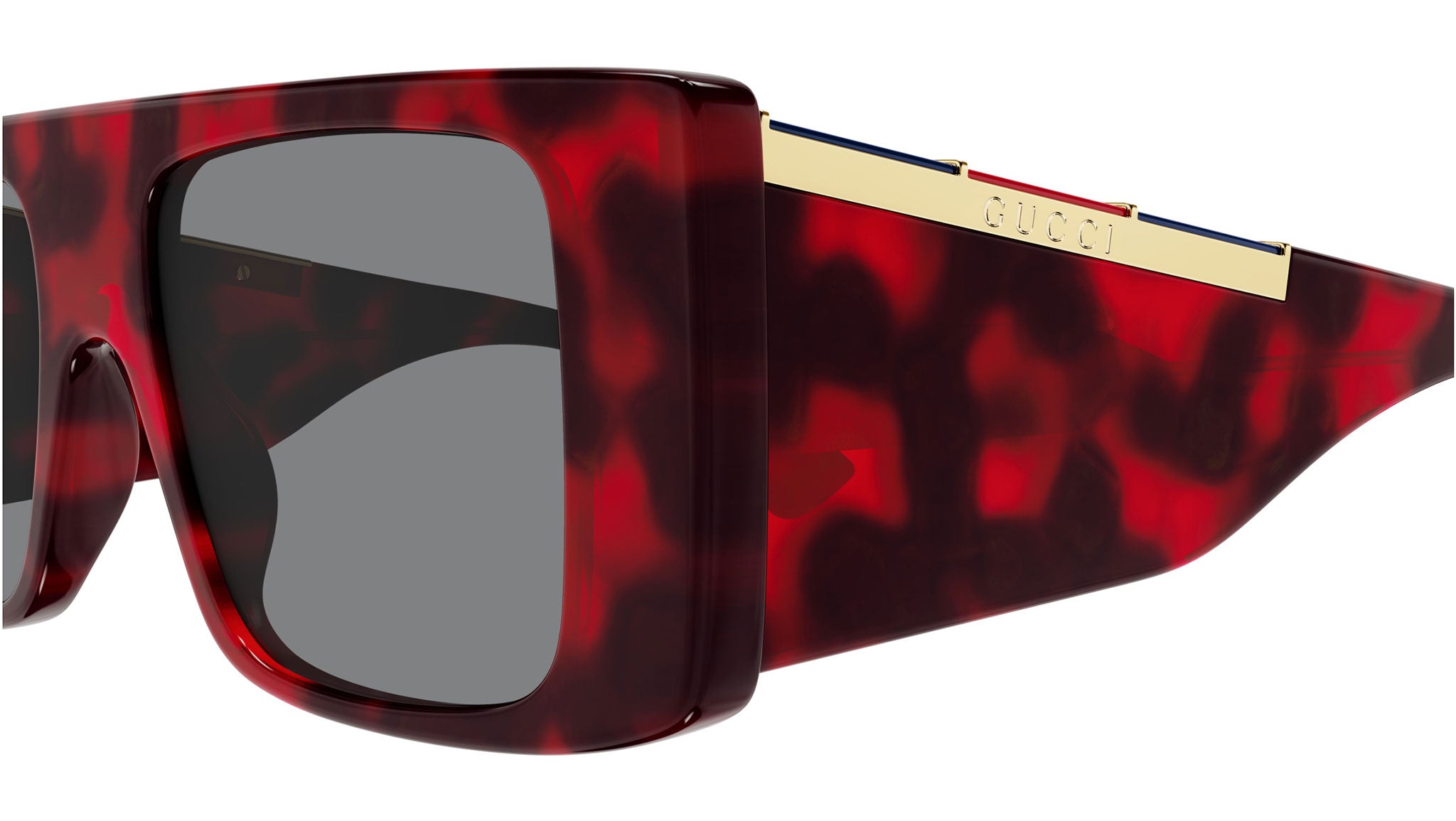 Gucci GG1888S 003 Rectangular Sunglasses Red Black Havana  display picture 1