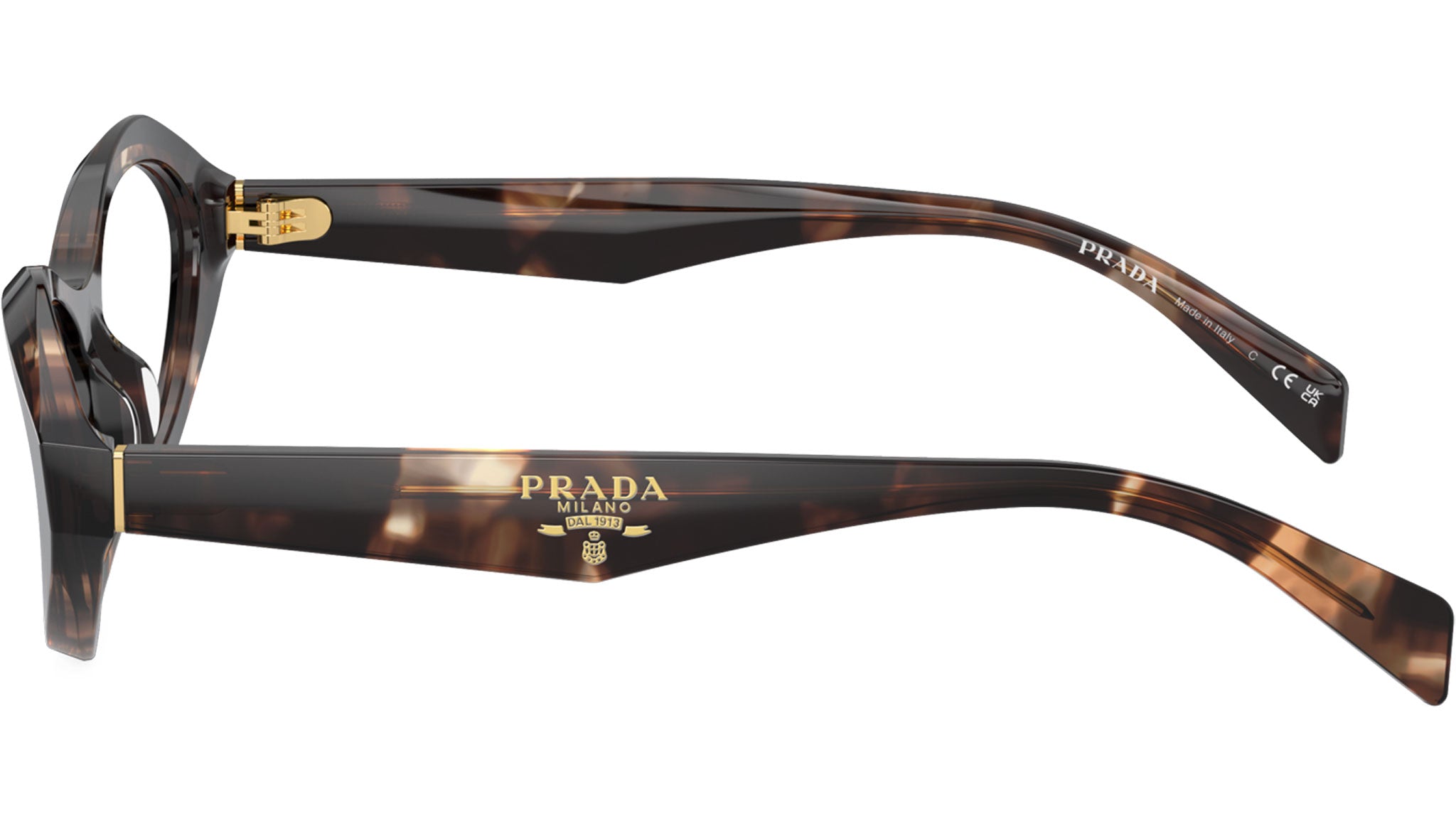 Classic Prada Black and Brown Trimmed Women’s Eyeglasses, with Prada on Temples PRADA PR B04V 3891O1 Black Tortoise Women main image 2