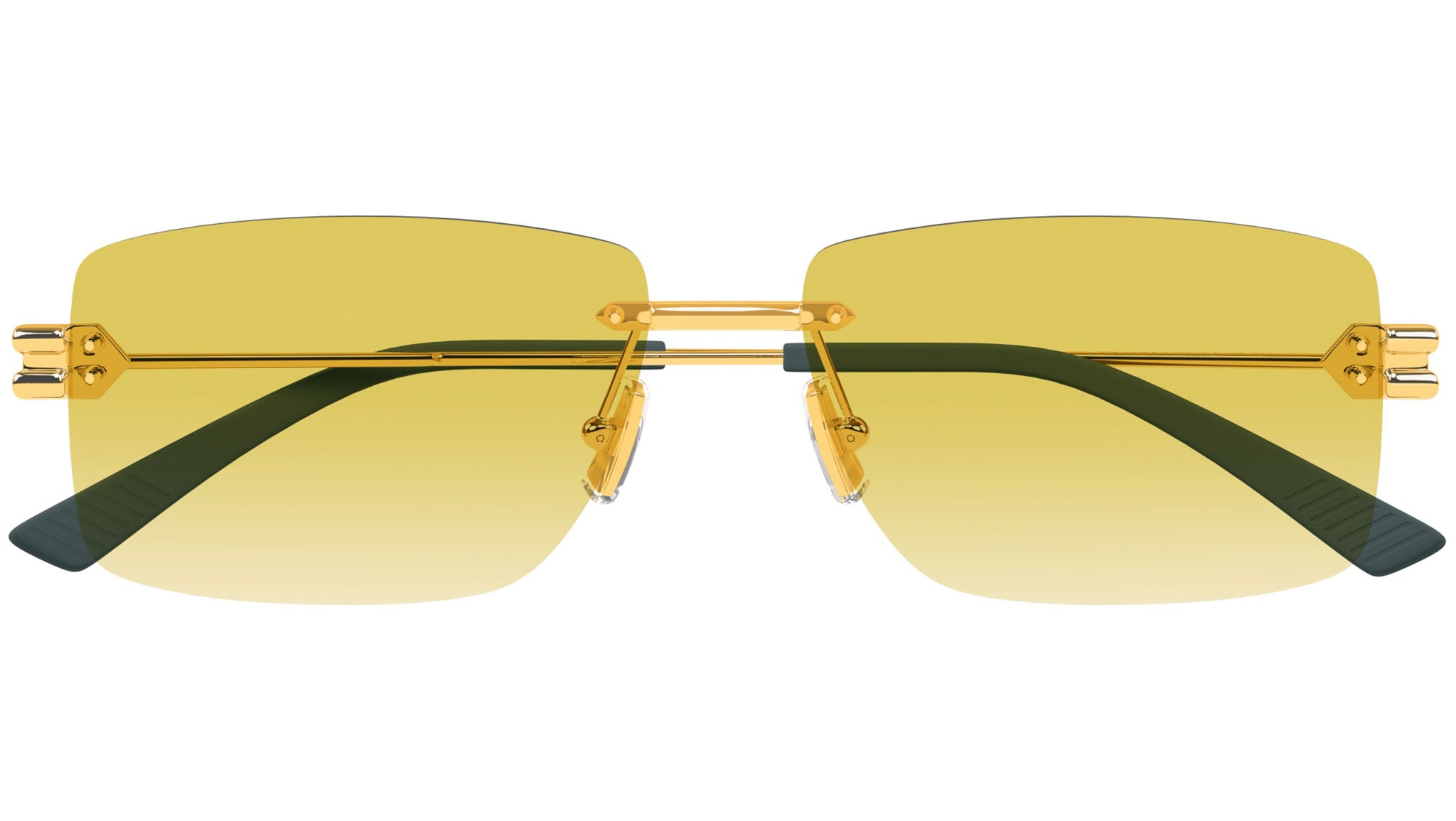 BV1126S Bottega Veneta Rectangular Sunglasses 006 Shiny Gold - eye