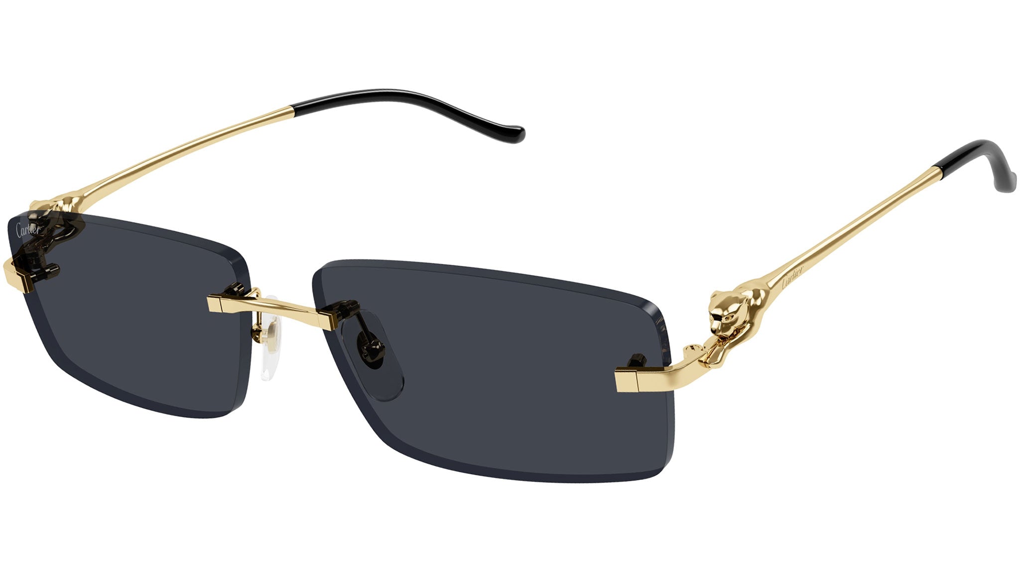 Panthere de Cartier sunglasses in gold CARTIER EYEWEAR Panthère rectangle-frame crystal-embellished  main image 4