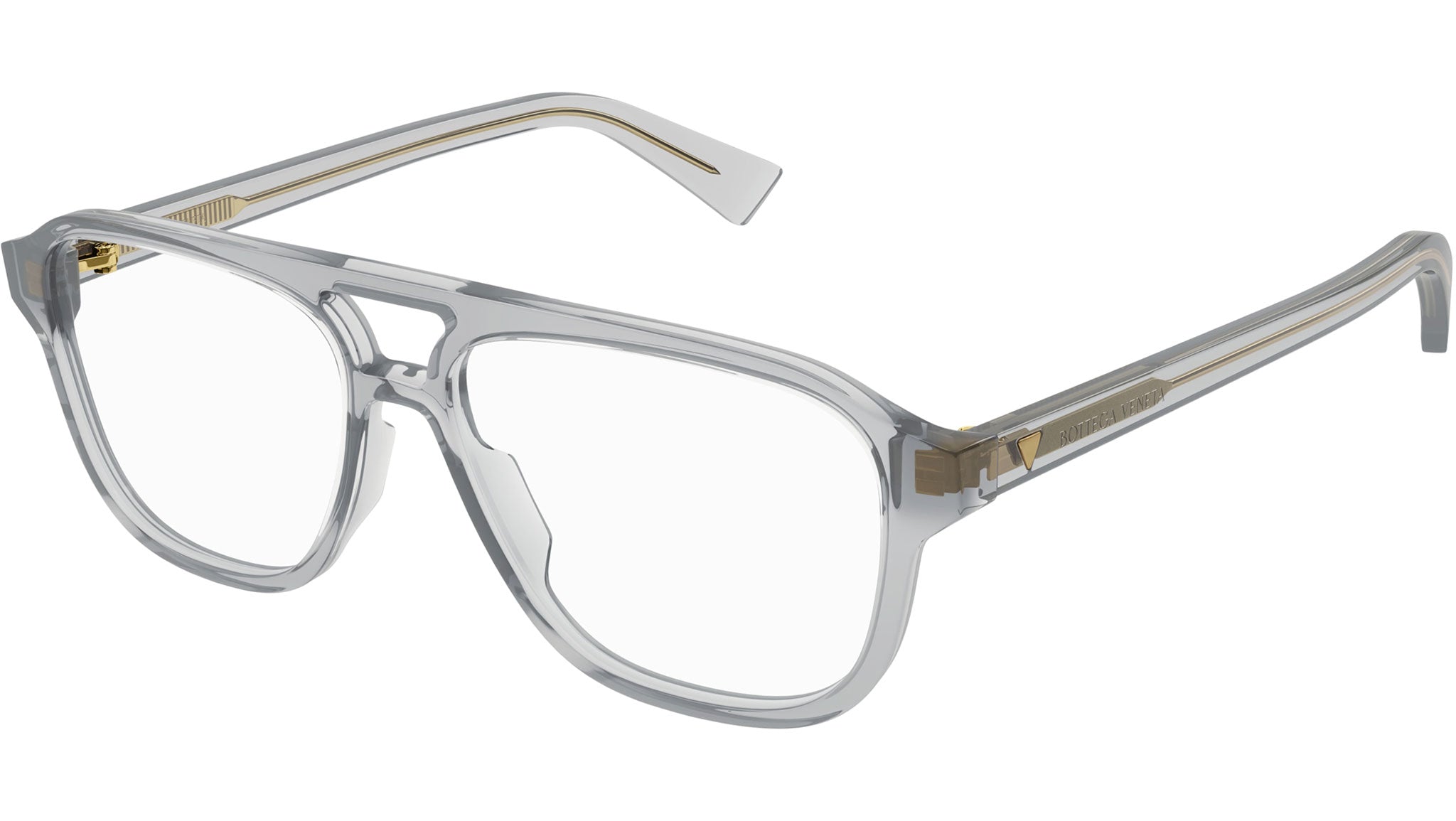 Bottega Veneta BV1294O 004 Shiny Grey Eyeglasses - eye-oo.com