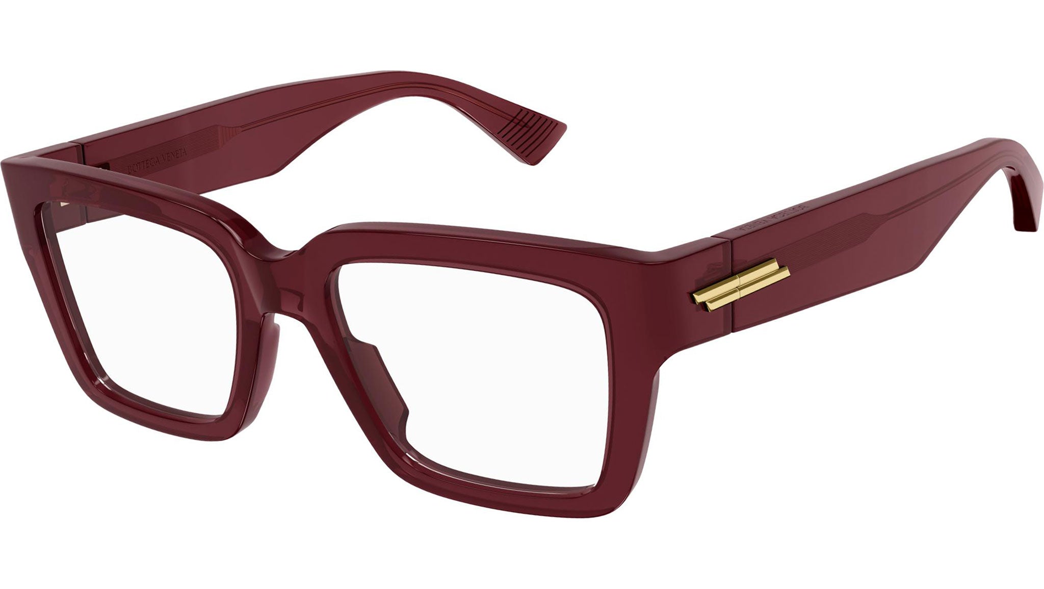 Bottega Veneta BV1153O Transparent Burgundy Optical Frame - eye-oo.com
