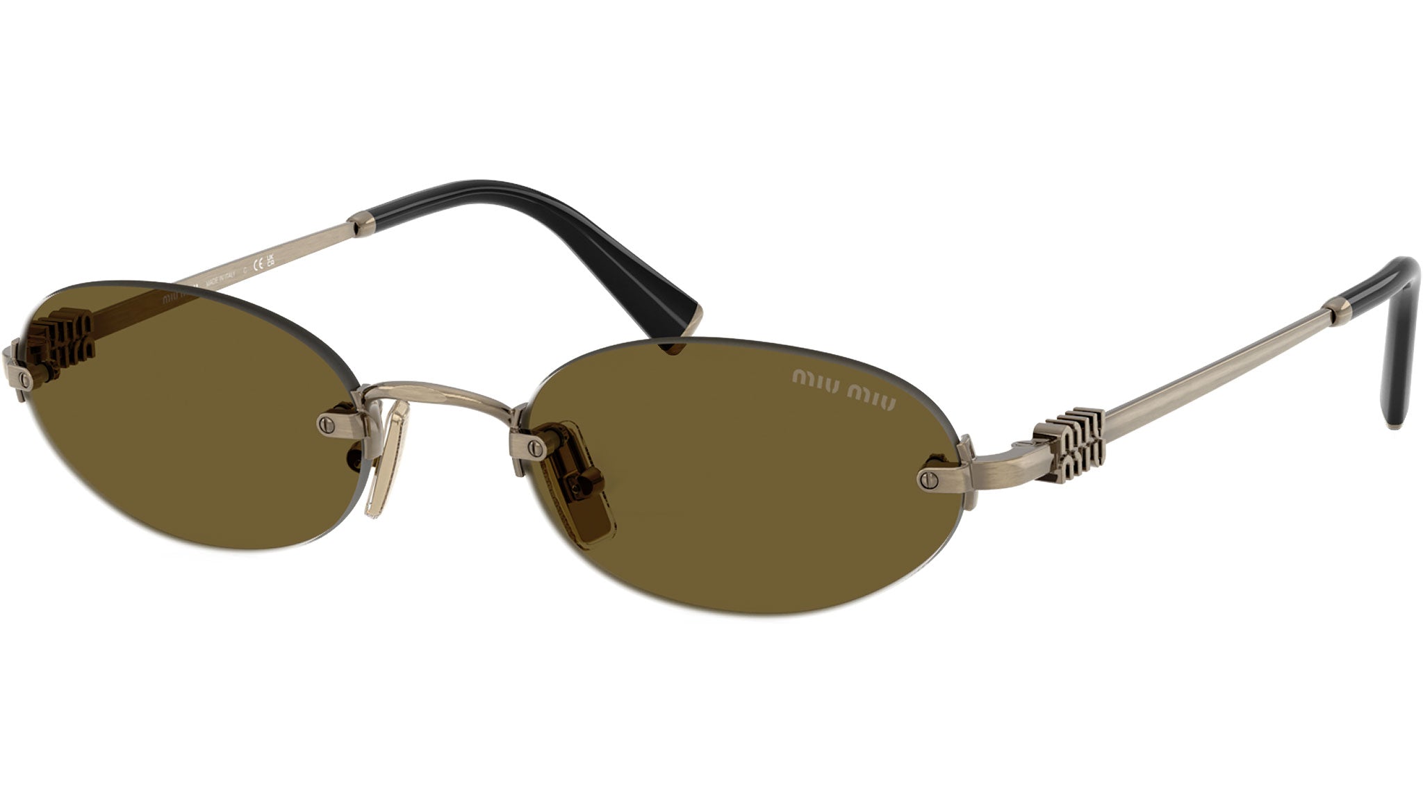 MIU MIUオーバーサイズサングラス　59□16 135 MU A54S Miu Miu Sunglasses 26C09Z Old Gold - eye-oo.com