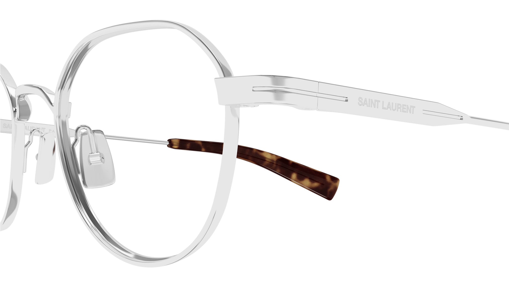 Saint Laurent SL 730 002 Shiny Silver Glasses - eye-oo.com