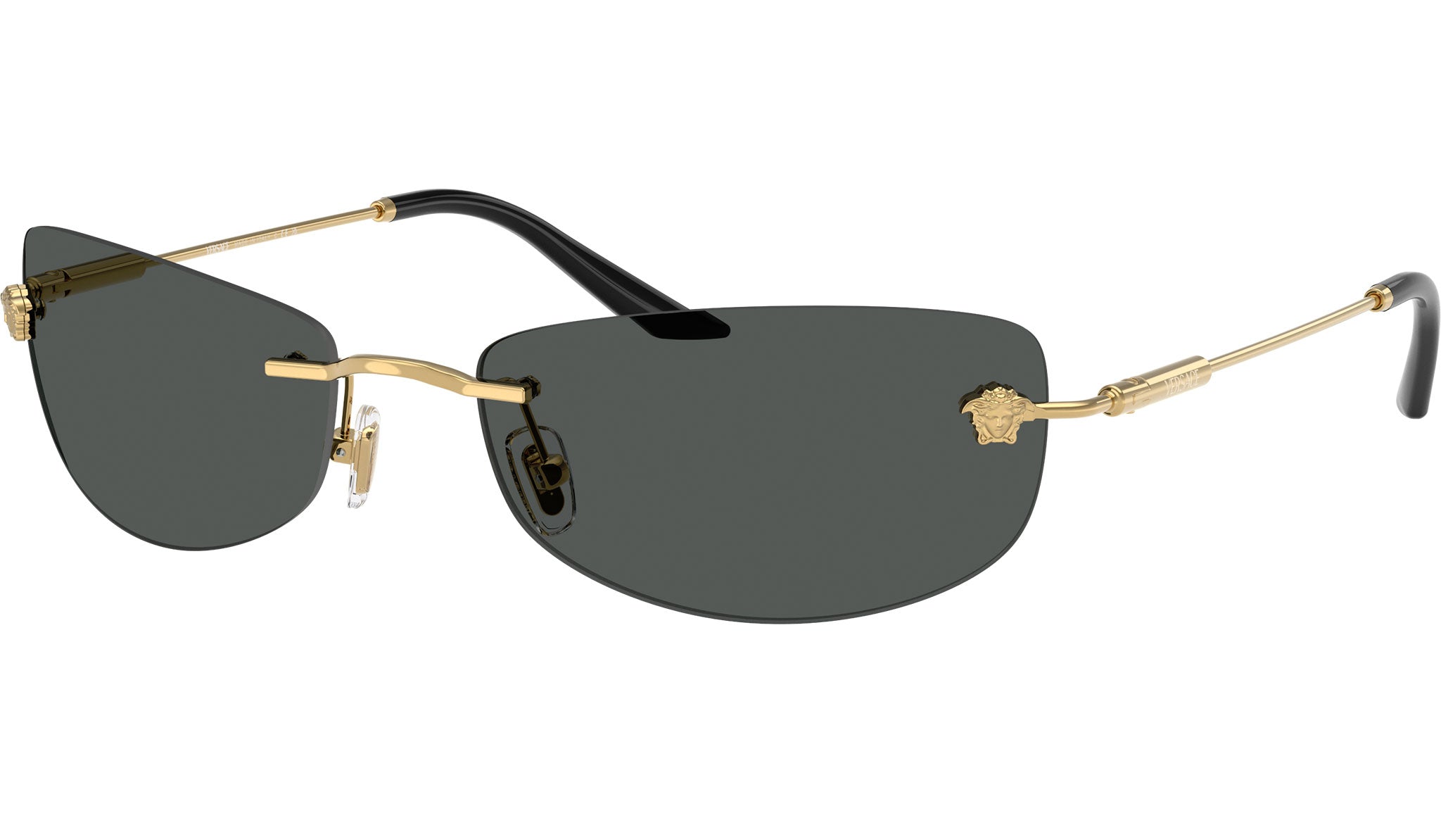 Versace VE2279 100287 Rectangle Sunglasses - Gold Frame, Dark Grey Lenses Versace VE2279 100287 | Online Sale - Amevista main image 2
