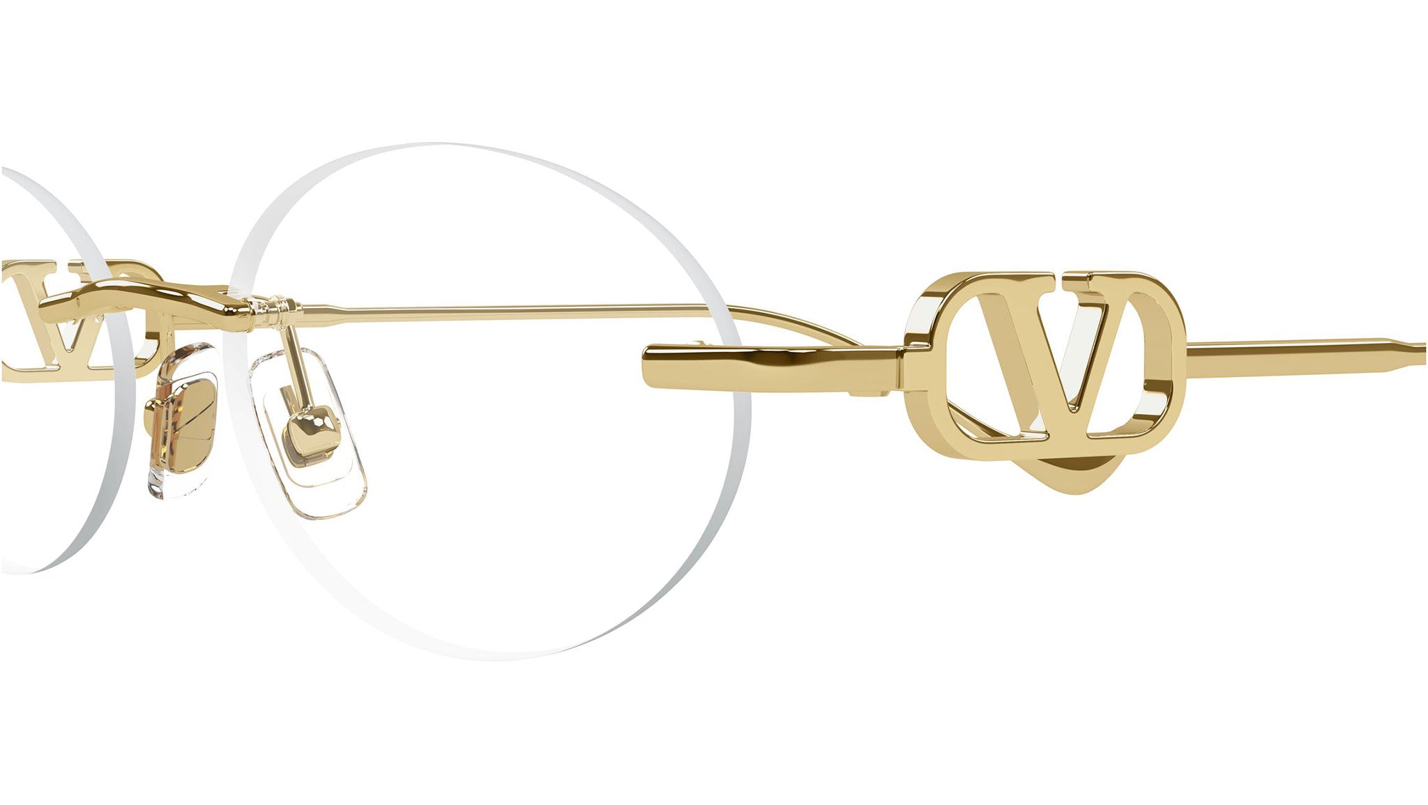 Valentino VG0032S Sunglasses 005 Gold Clear Geometric - eye-oo.com