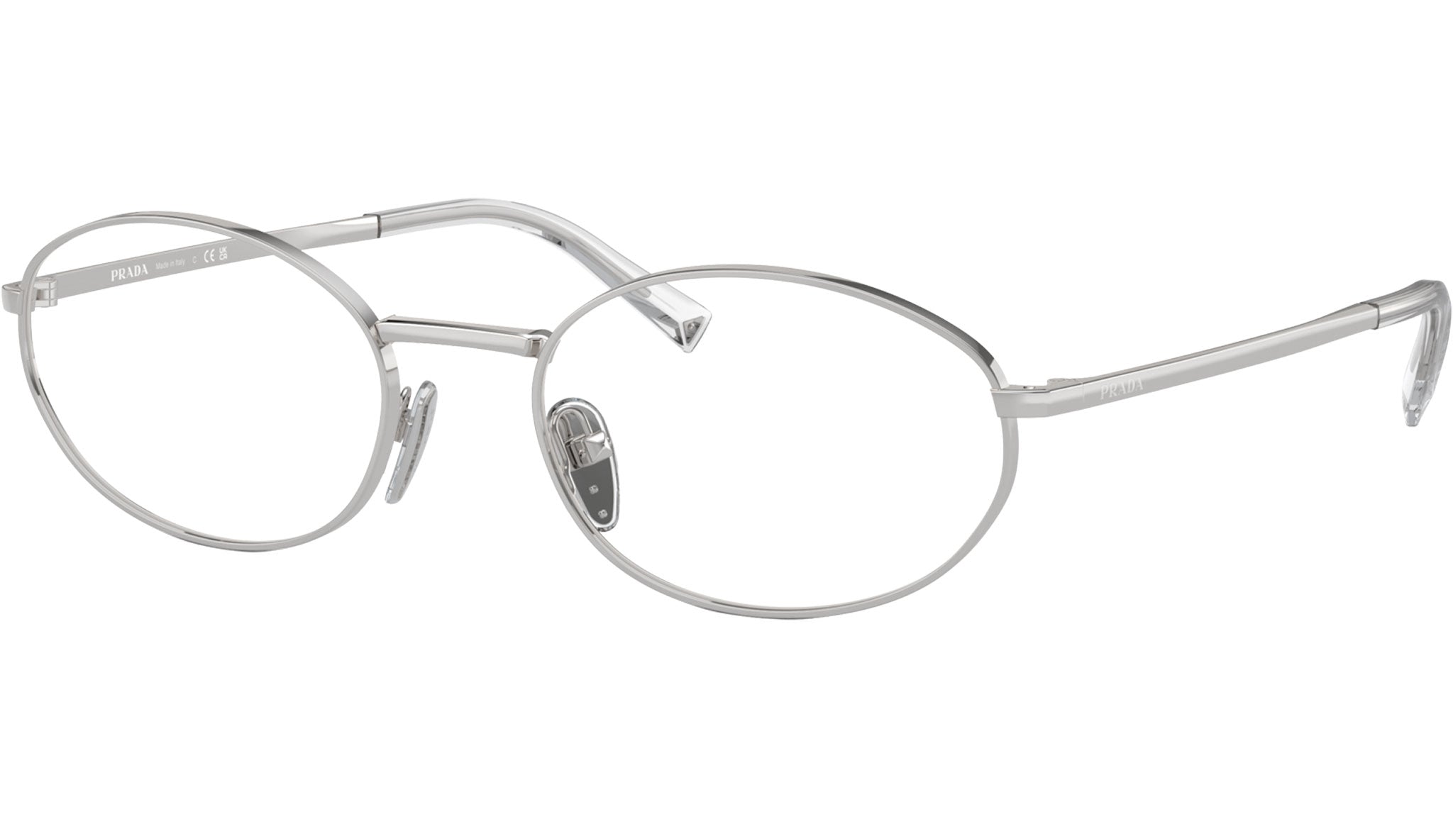 メガネ・老眼鏡 Archive PRADA halfrim eye glasses silver Prada PR A57V Eyeglasses 1BC1O1 Silver - eye-oo.com