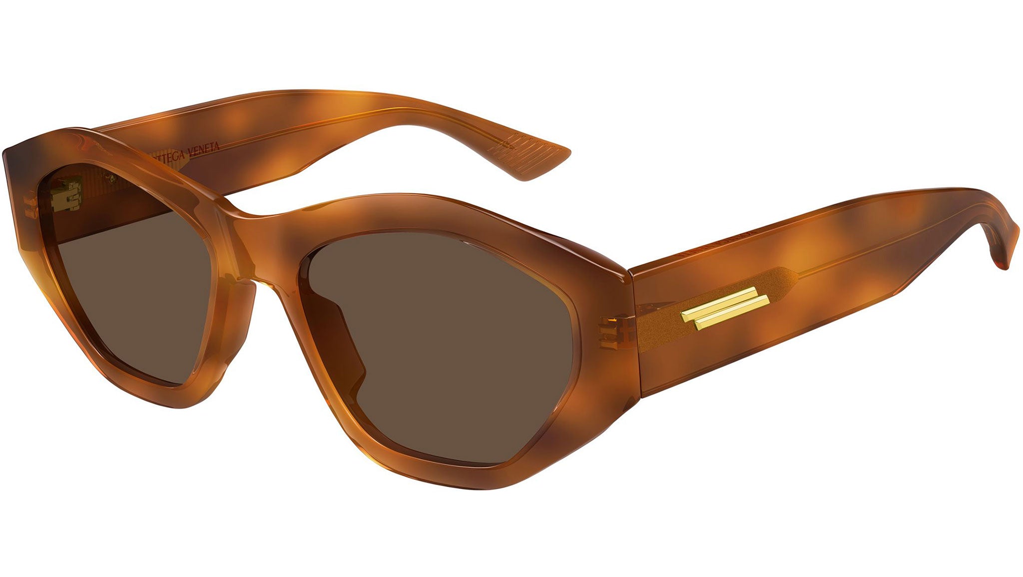 BV1408S Bottega Veneta Geometric Sunglasses 002 Havana - eye-oo.com