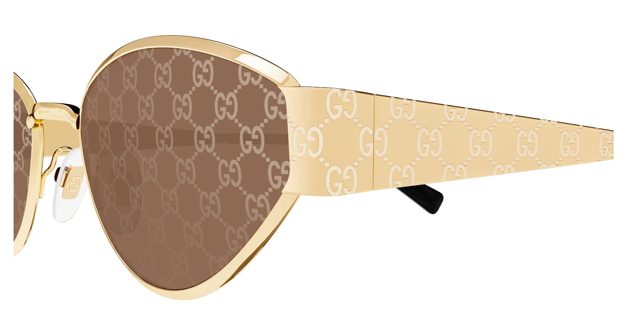 Gucci GG1853S 003 Geometric Sunglasses Gold - eye-oo.com