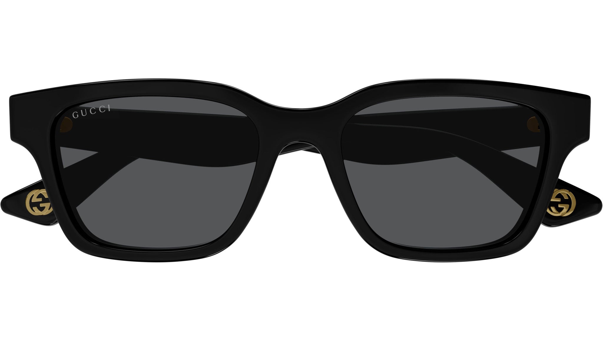 Gucci GG1641SA 001 Black Grey Rectangular Sunglasses - eye-oo.com