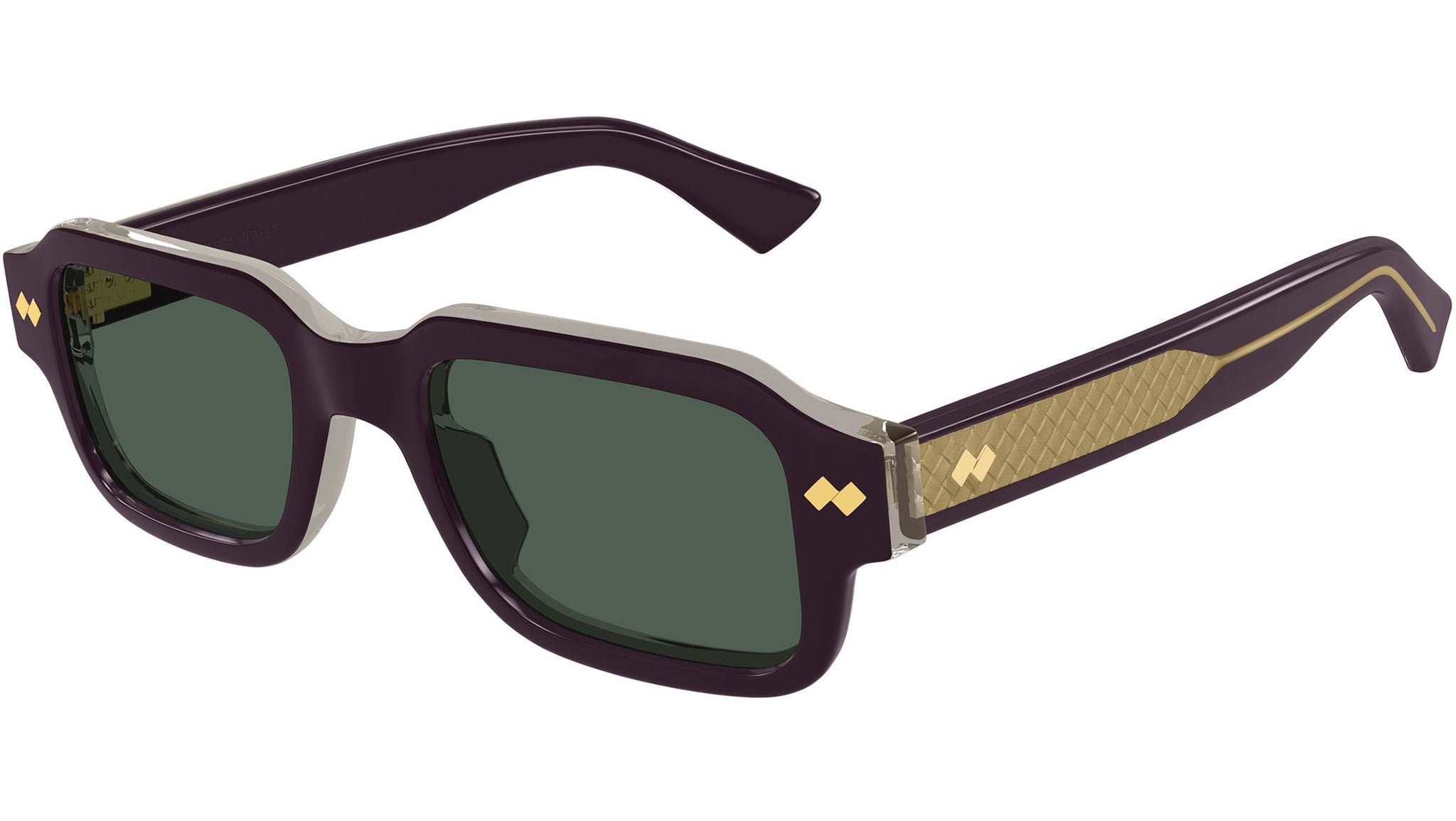 BV1442S Bottega Veneta Rectangular Sunglasses 004 Violet - eye-oo.com