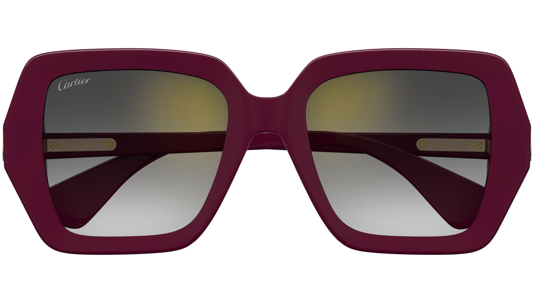 Cartier Women\'s Burgundy Pink Gradient Oversized Sunglasses Oversized sunglasses Cartier Pink in Metal - 55973699 main image 4