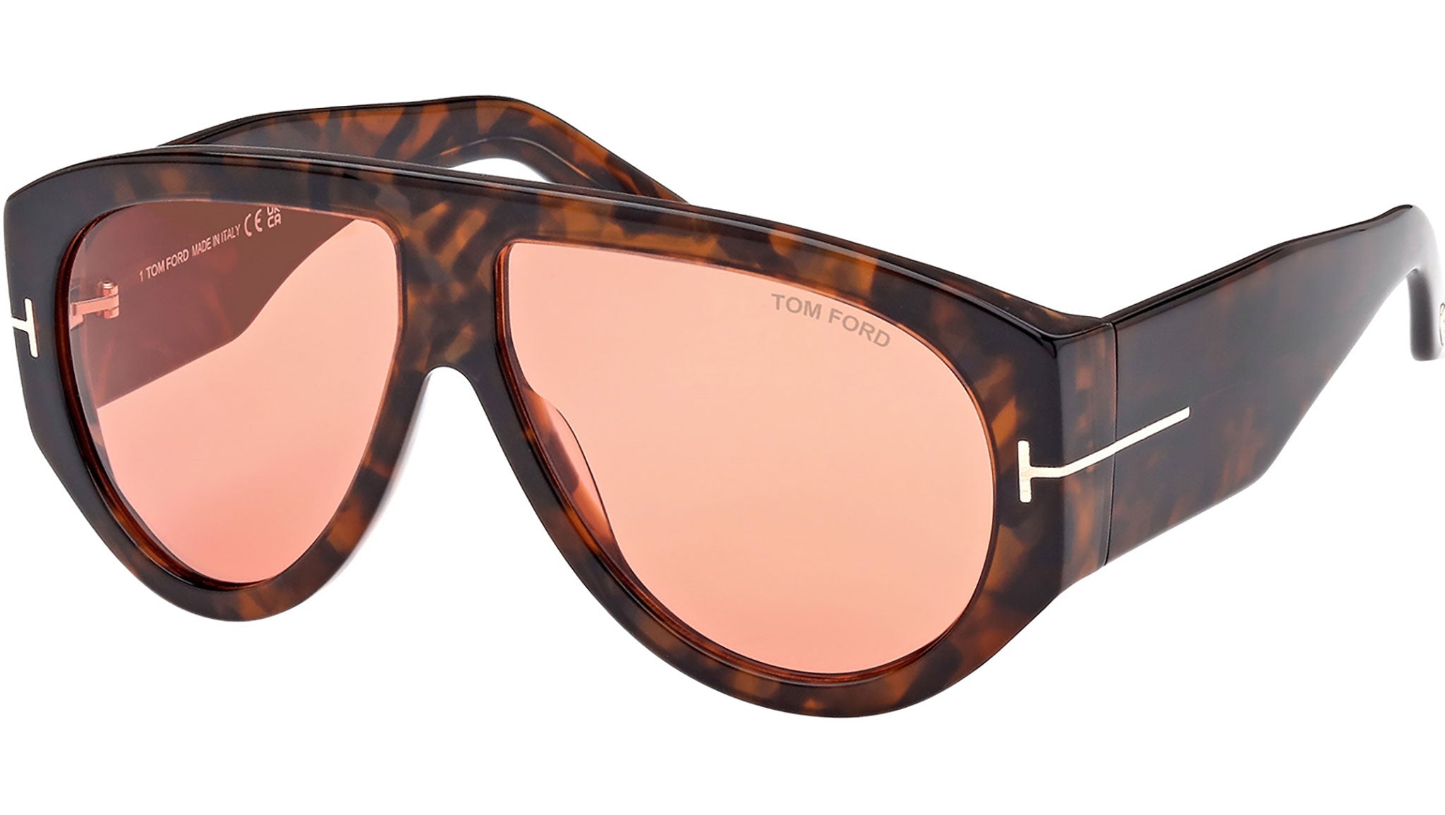 Tom Ford Bronson FT1044 Sunglasses 52S Shiny Dark Spotted Havana