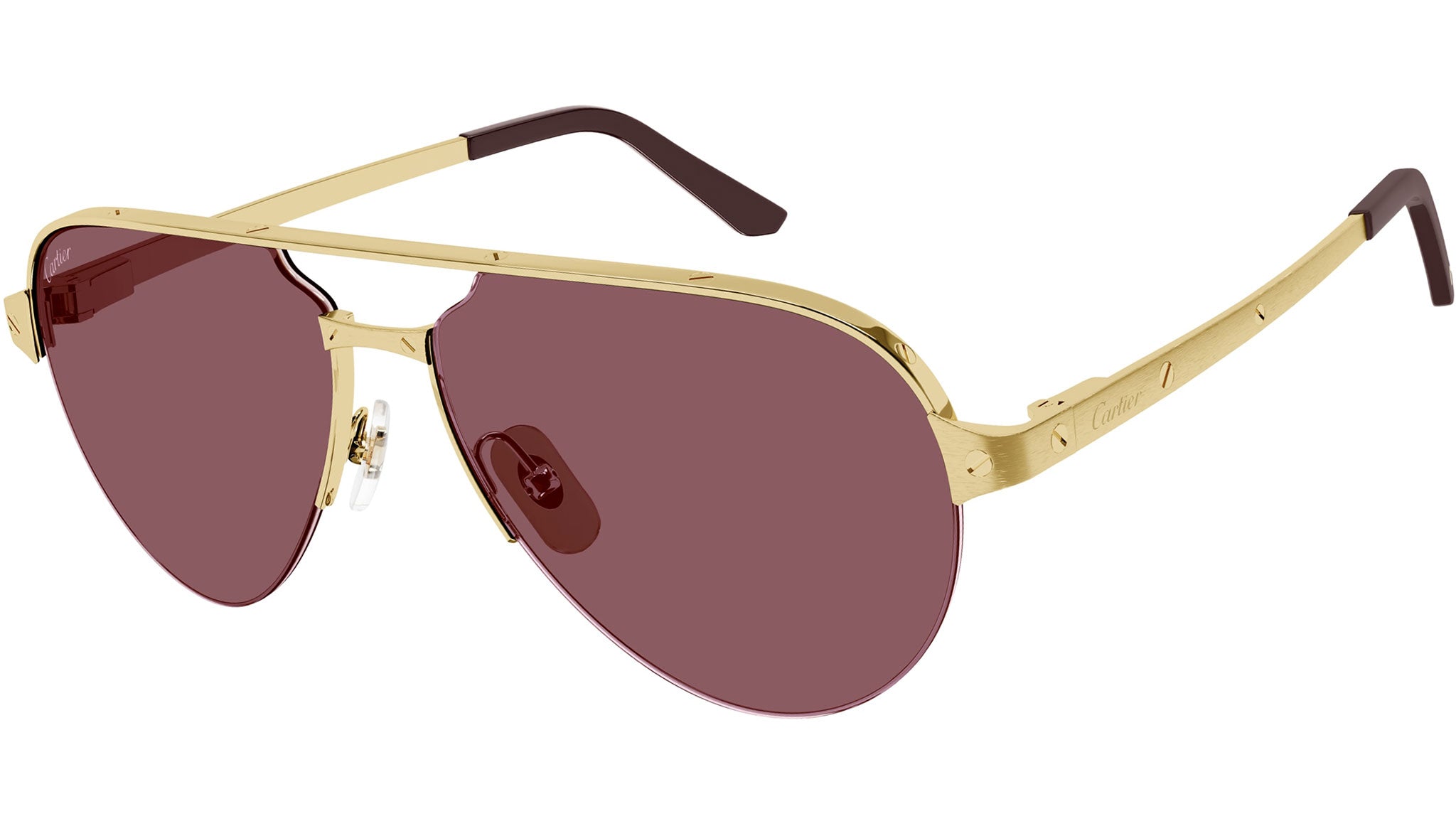 Cartier Santos CT0386S Sunglasses 004 Gold Red - eye-oo.com