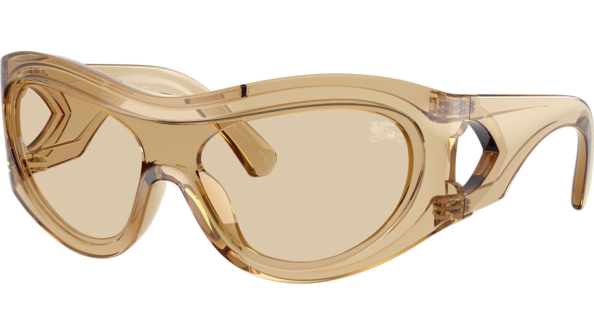 Burberry Cream Sunglasses Elegant Accessories Check Engraved Square Sunglasses​ in Light beige - Women  main image 3
