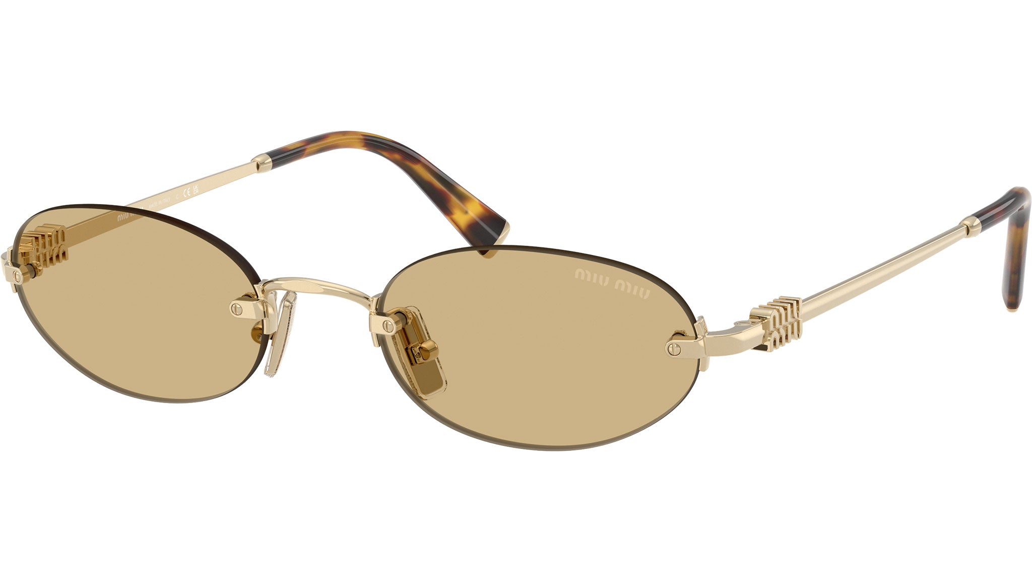 MU A54S Miu Miu Sunglasses ZVN10R Pale Gold - eye-oo.com