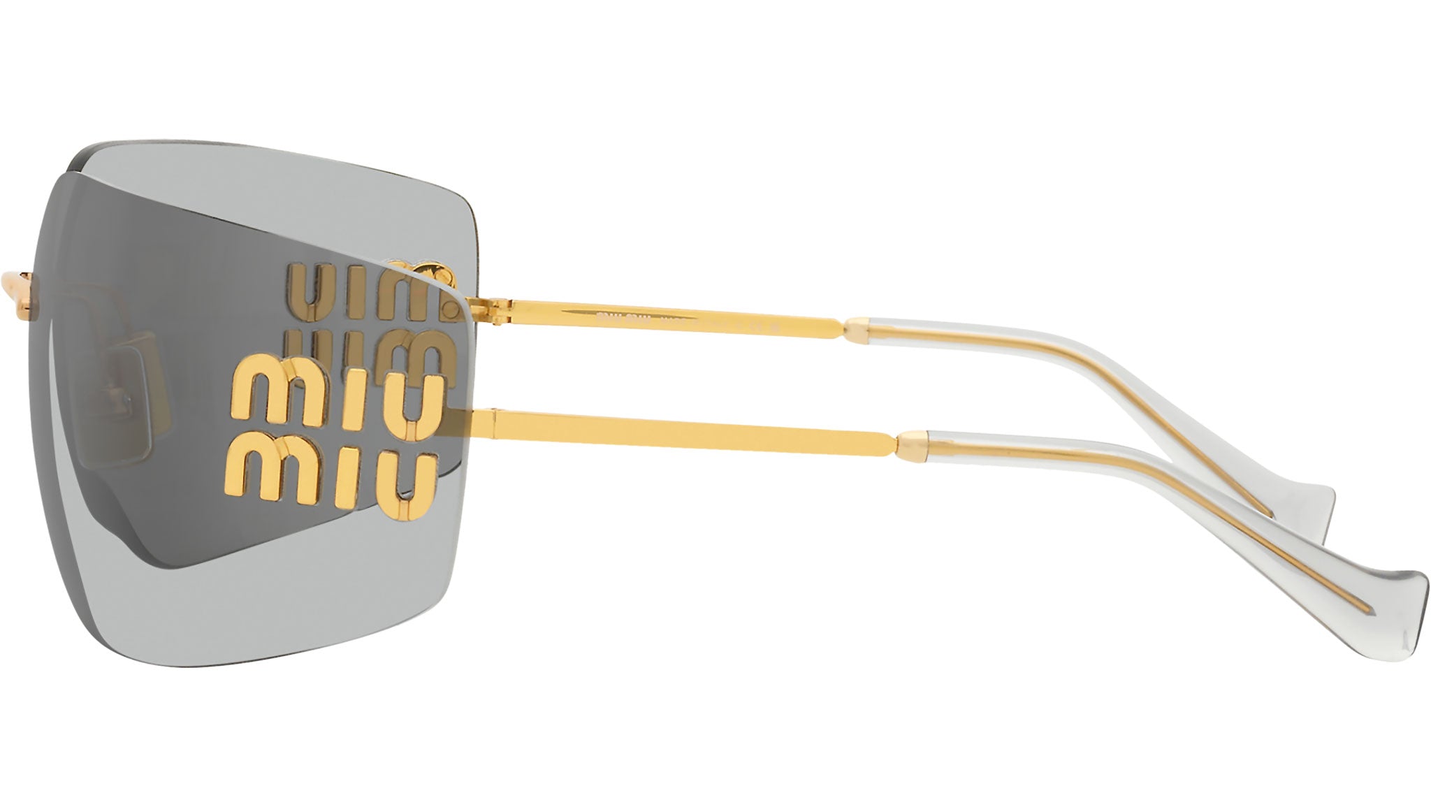 Miu Miu 54YS Gold Rimless Sunglasses | Light Grey Lenses  display picture 1