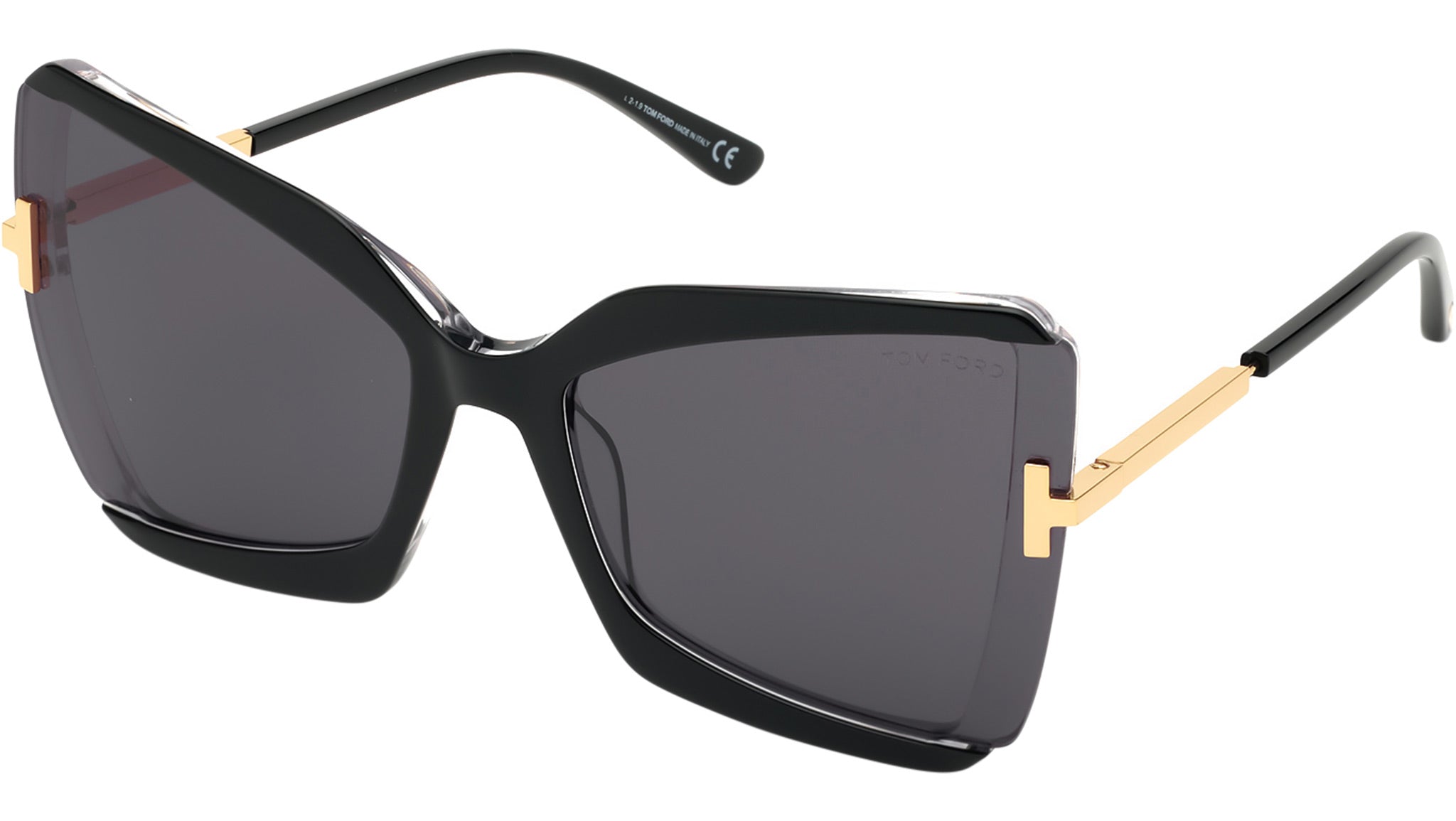 Tom Ford Gia Sunglasses FT0766 03A Black / Crystal Gold 