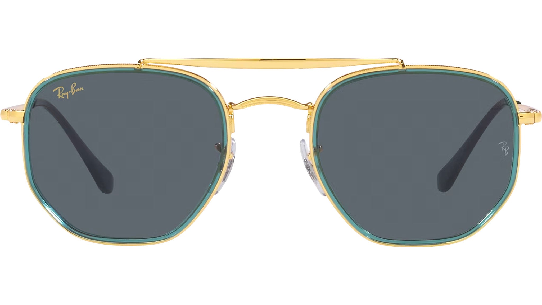Ray-Ban The Marshal Gold Frame Sunglasses with Green Lenses - NWOT Ray-Ban RB3648 THE MARSHAL 001 51M Gold/Green Sunglasses For  main image 2