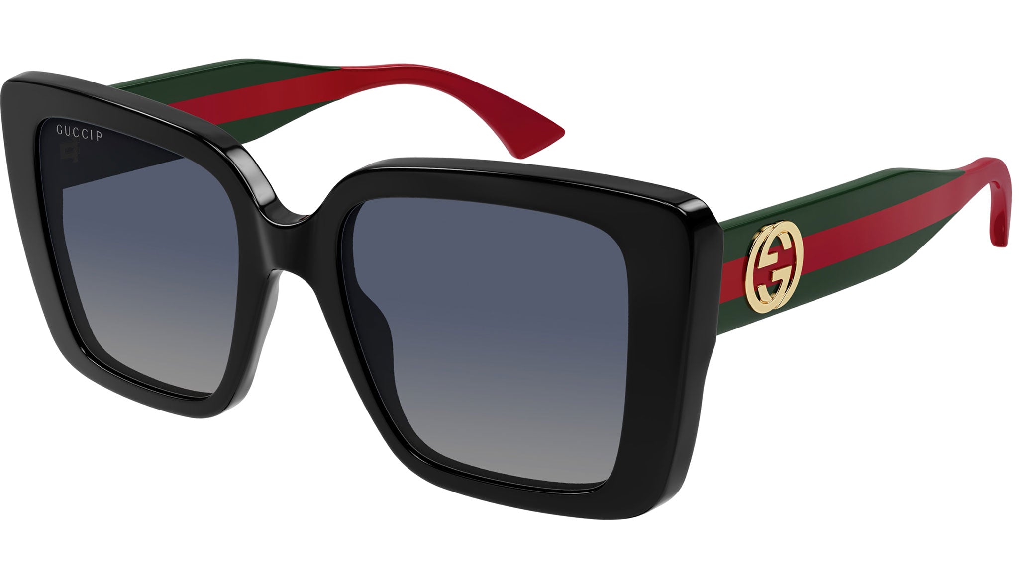 Gucci GG1861S 005 Rectangular Sunglasses Solid Black - eye-oo.com