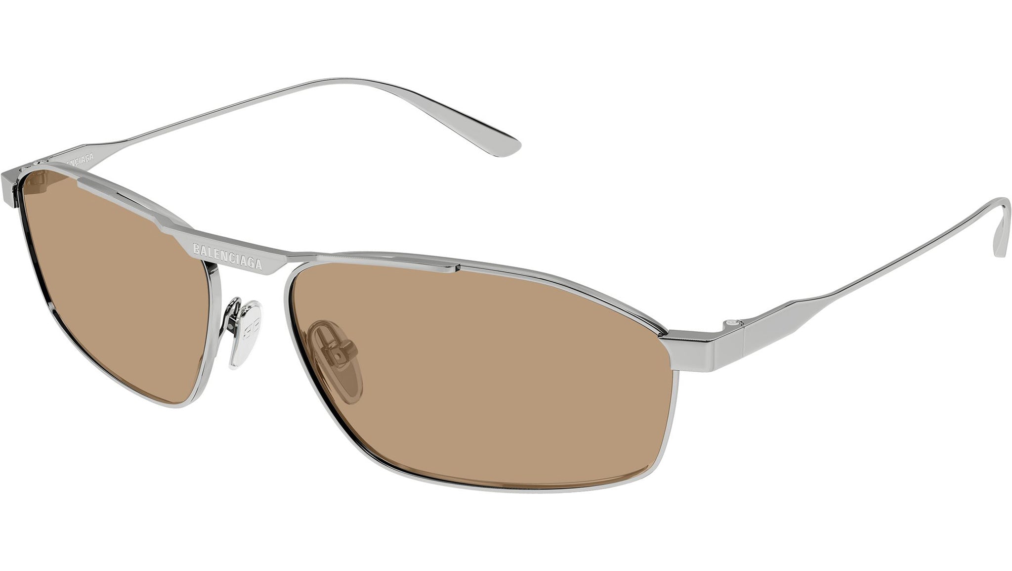 BALENCIAGA 片耳 Balenciaga BB0416S Pilot Sunglasses 006 Ruthenium Pale Brown - eye