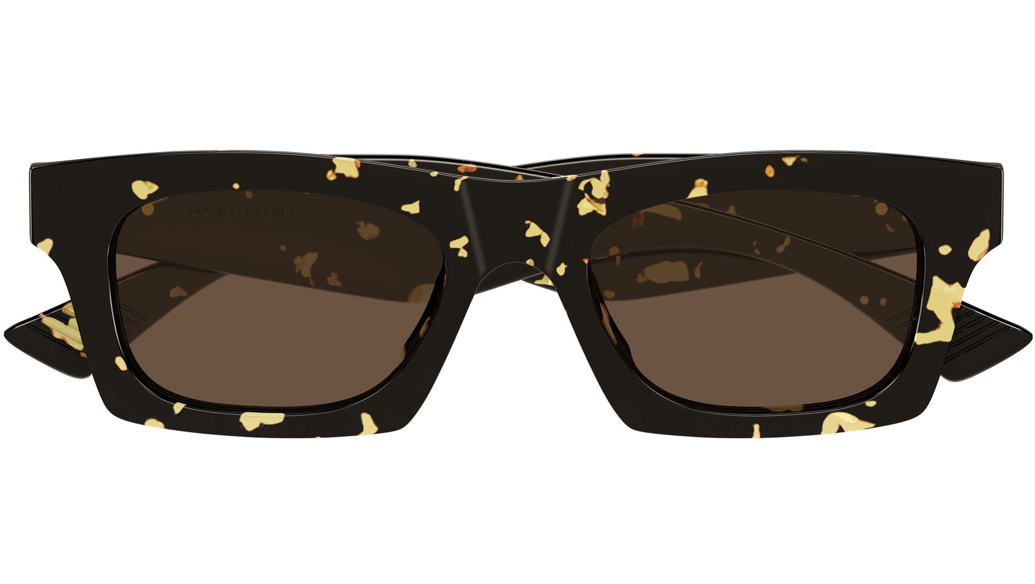 BV1457S Bottega Veneta Rectangular Sunglasses 002 Havana - eye-oo.com
