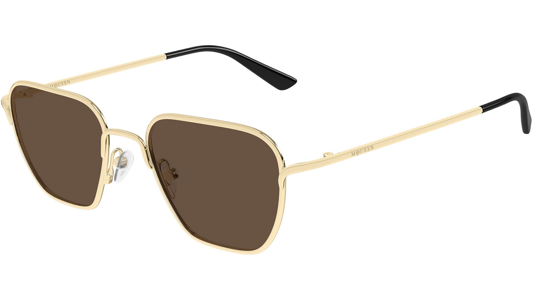 Alexander McQueen AM0561S Sunglasses 002 Gold Brown - eye-oo.com