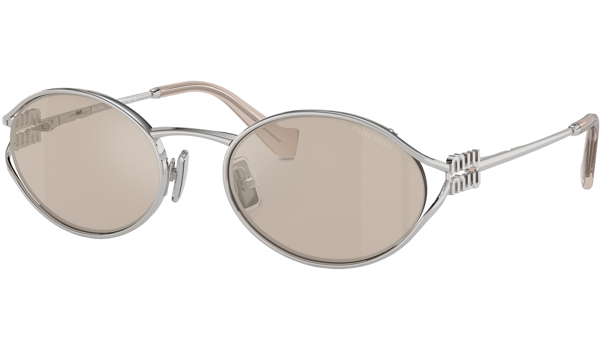 Miu Miu 0MU 52YS Sunglasses 1BC10F Silver - eye-oo.com display picture 3