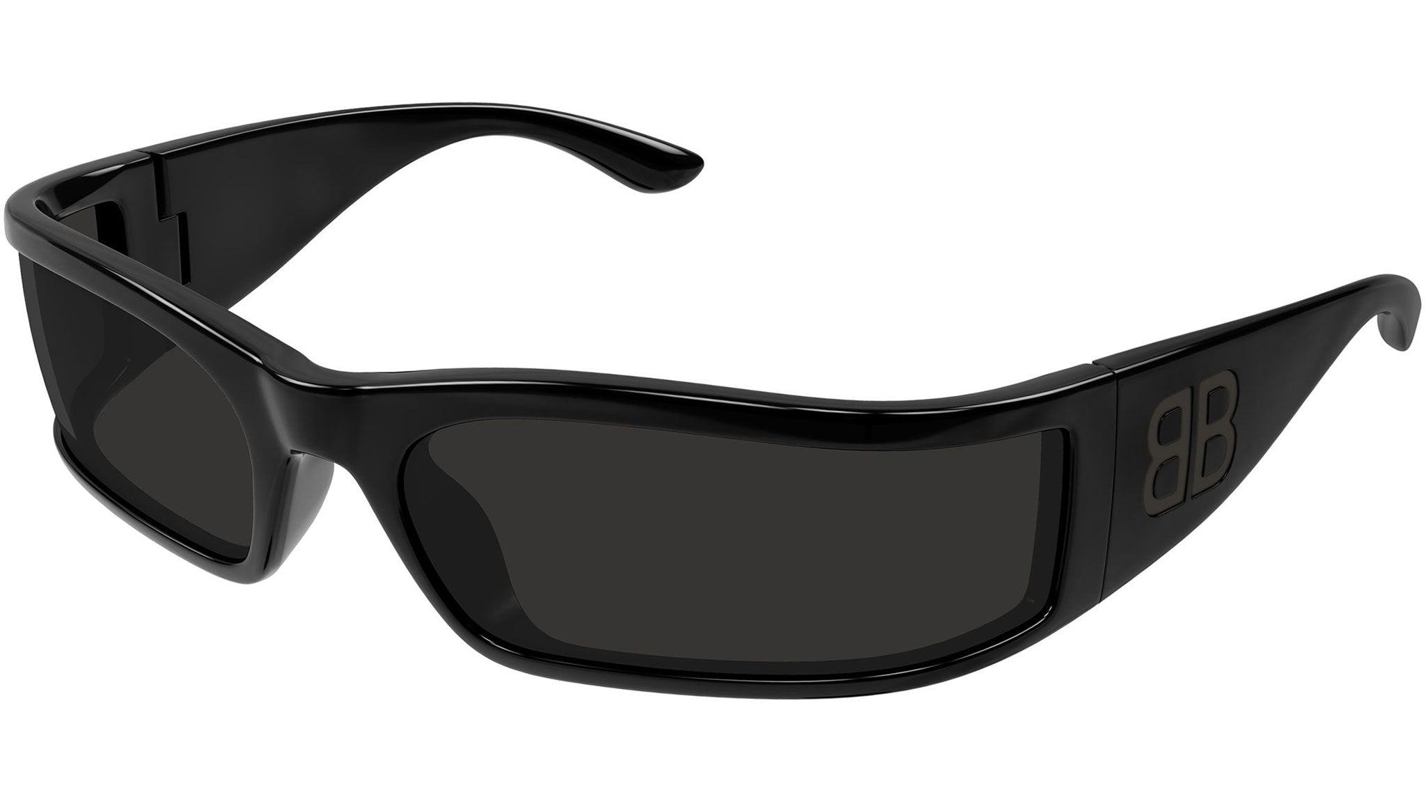 BB0458S Balenciaga Shield Sunglasses 002 Black - eye-oo.com