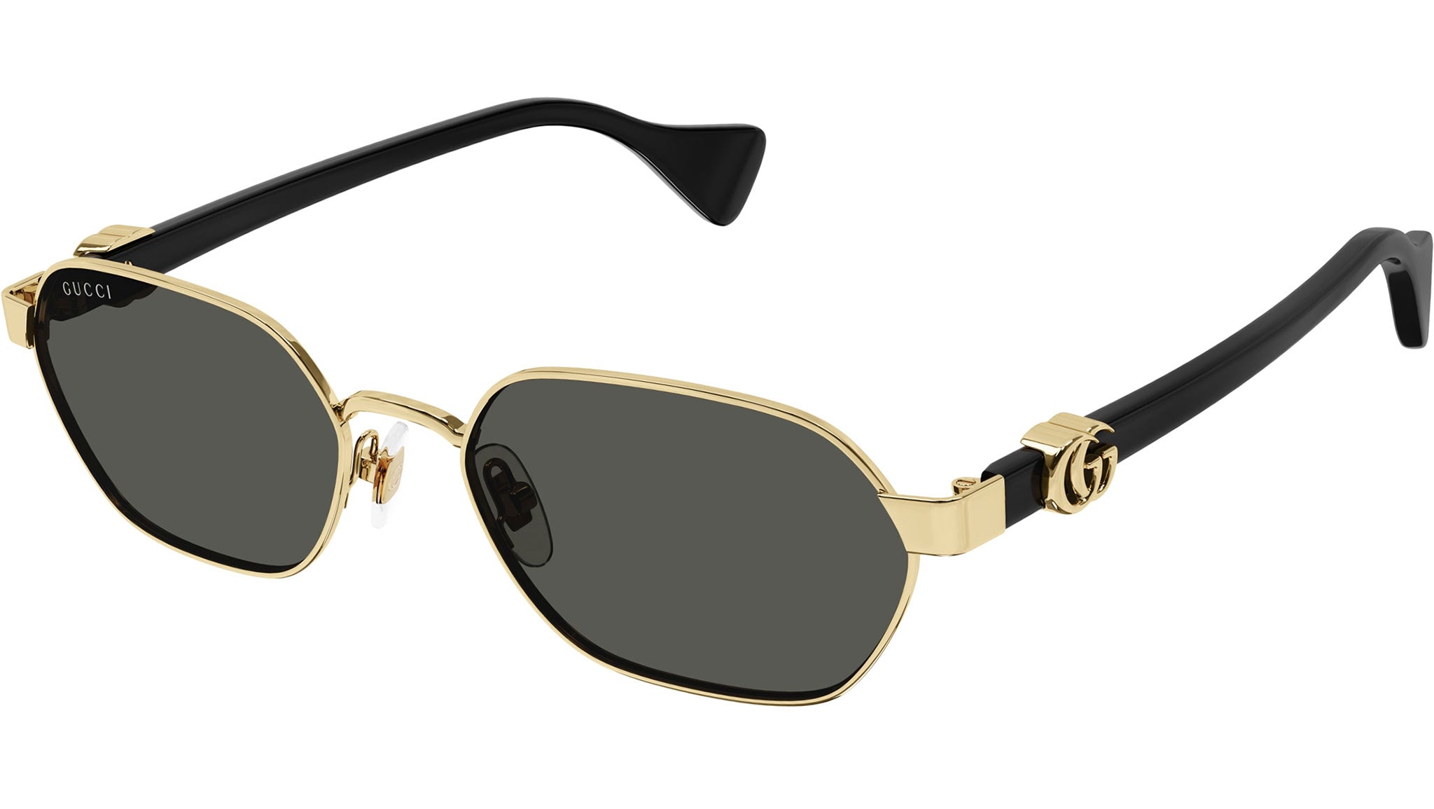 Gucci GG1593S 001 Gold Grey Round Sunglasses - eye-oo.com